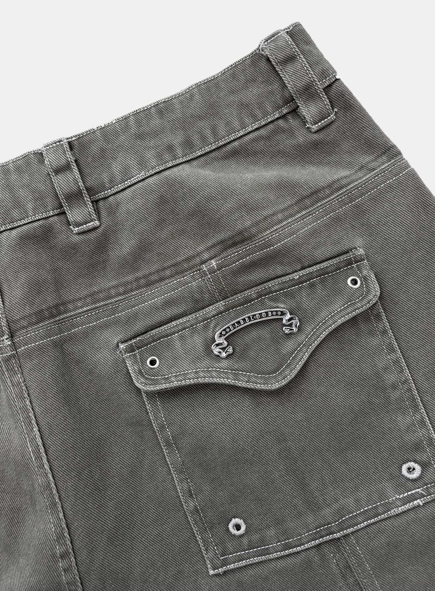 [w-pts26-067] Arc Curved Fit Cargo Pants - Khaki Grey