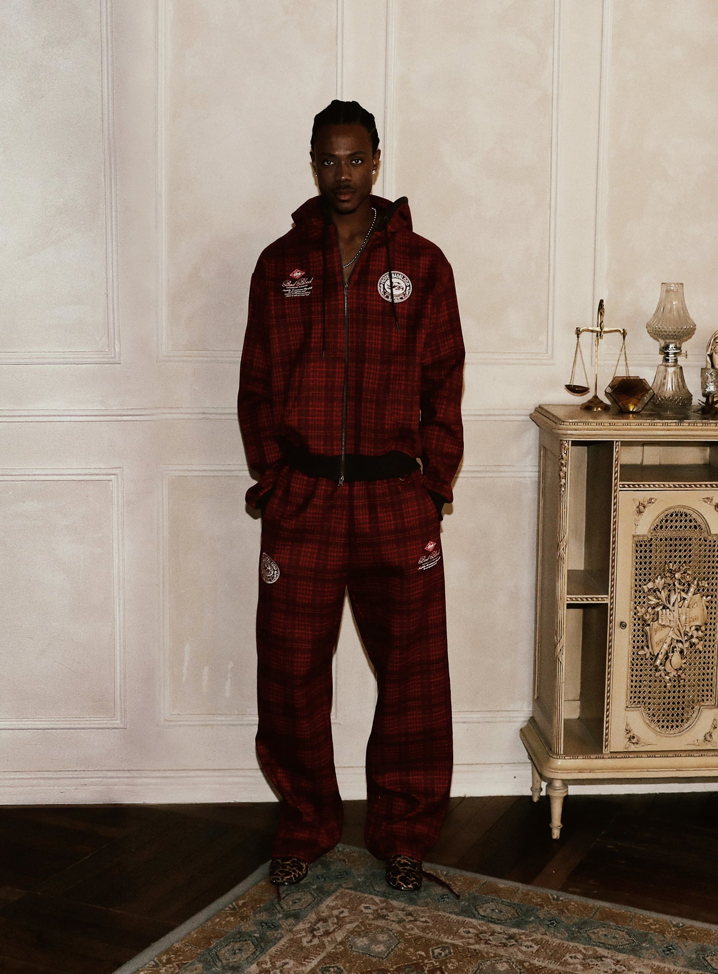Classic Check 2 Way Jogger Trousers - Red