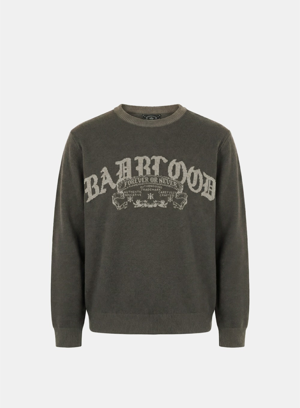[w-knt26-003] Mystic Crewneck Sweater - Khaki Brown