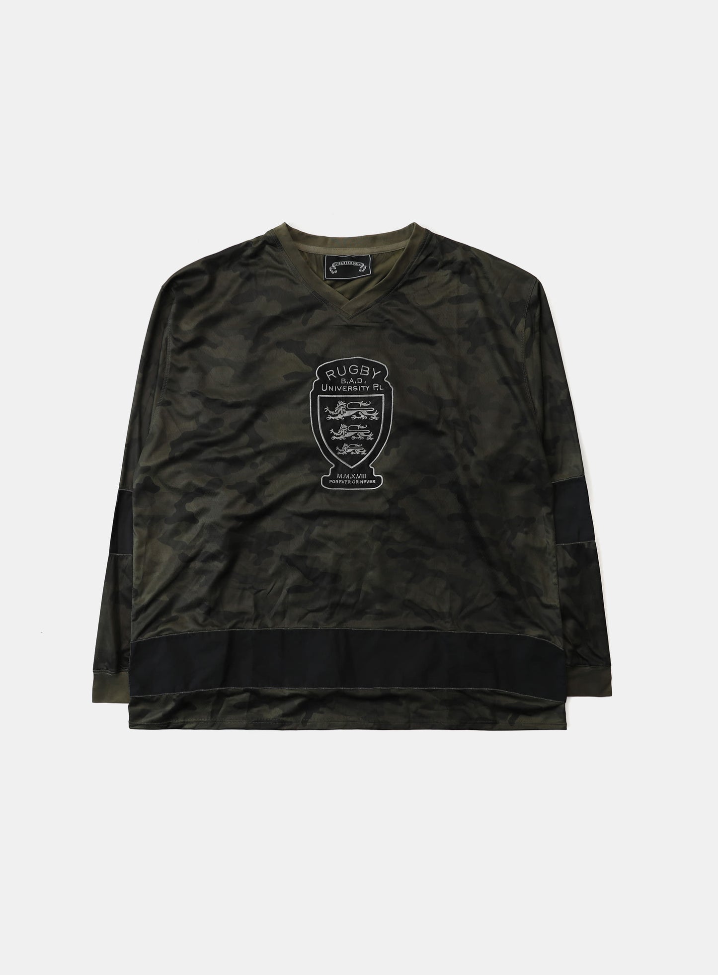 Shield M Contrast V-Neck Jersey Long Sleeve - Green Camo