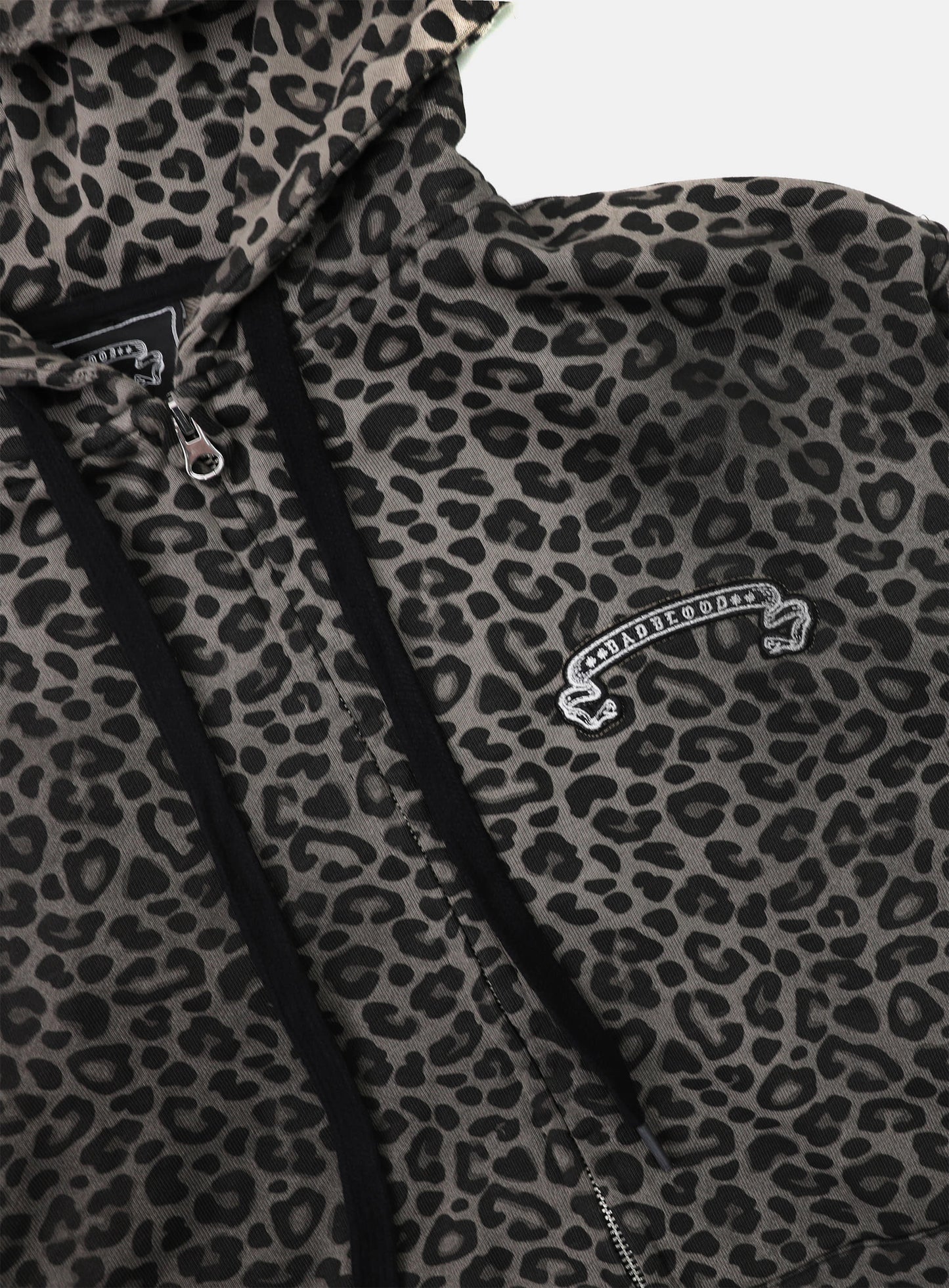 Viper Logo Hooded Zip-Up - Black Leopard
