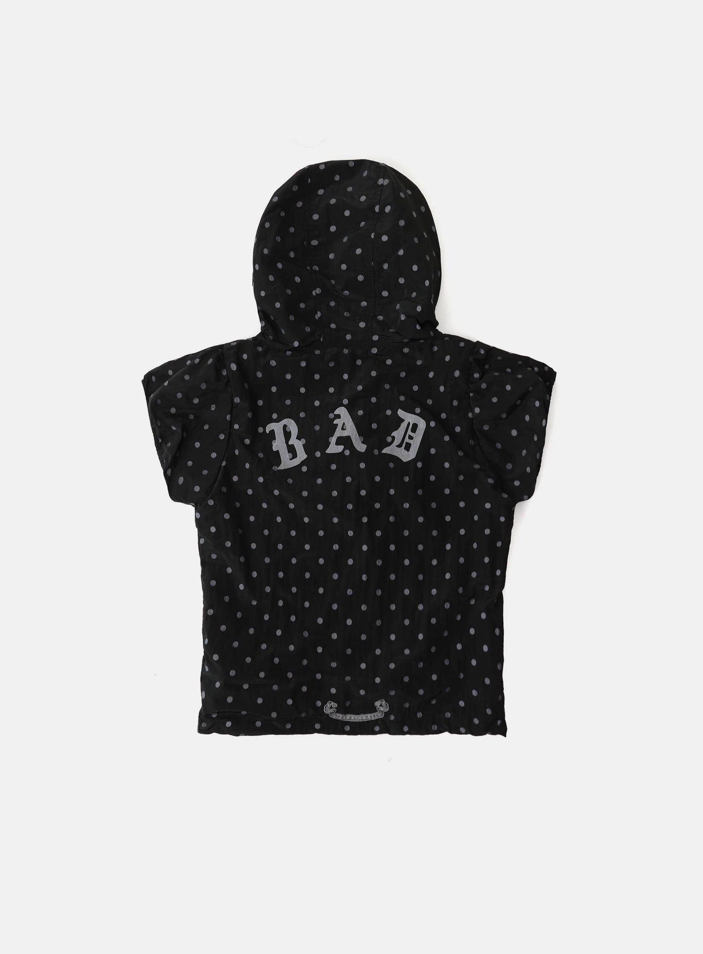 Mystic Nylon Reflective Short Sleeve Hooded Zip-Up - Black Dot