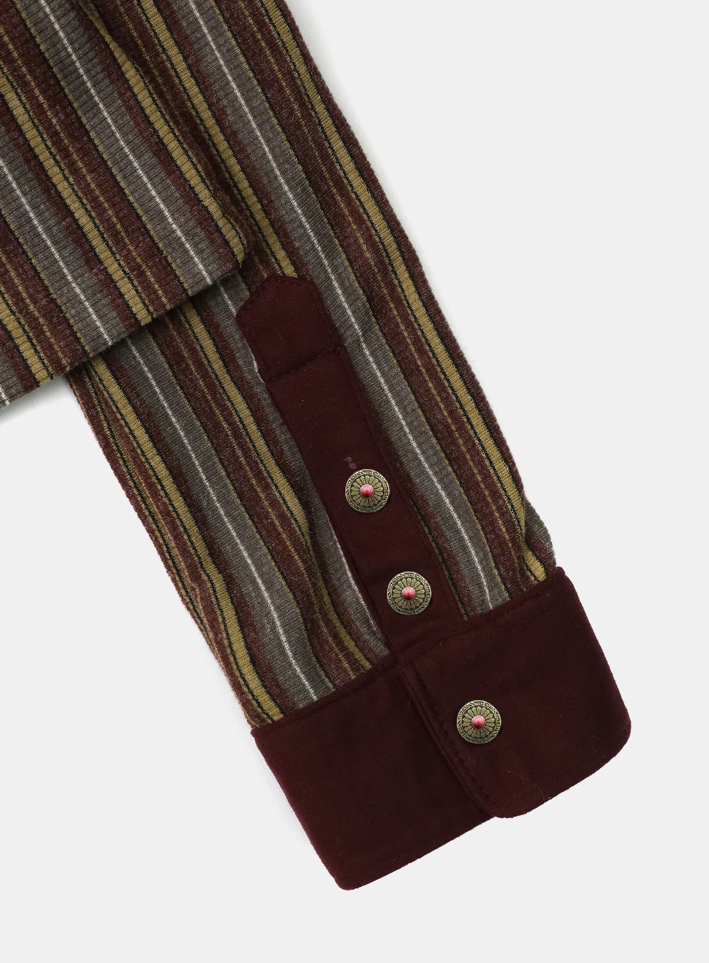 [w-tee25-186] Vintage Jersey Polo Shirt - Burgundy/Striped