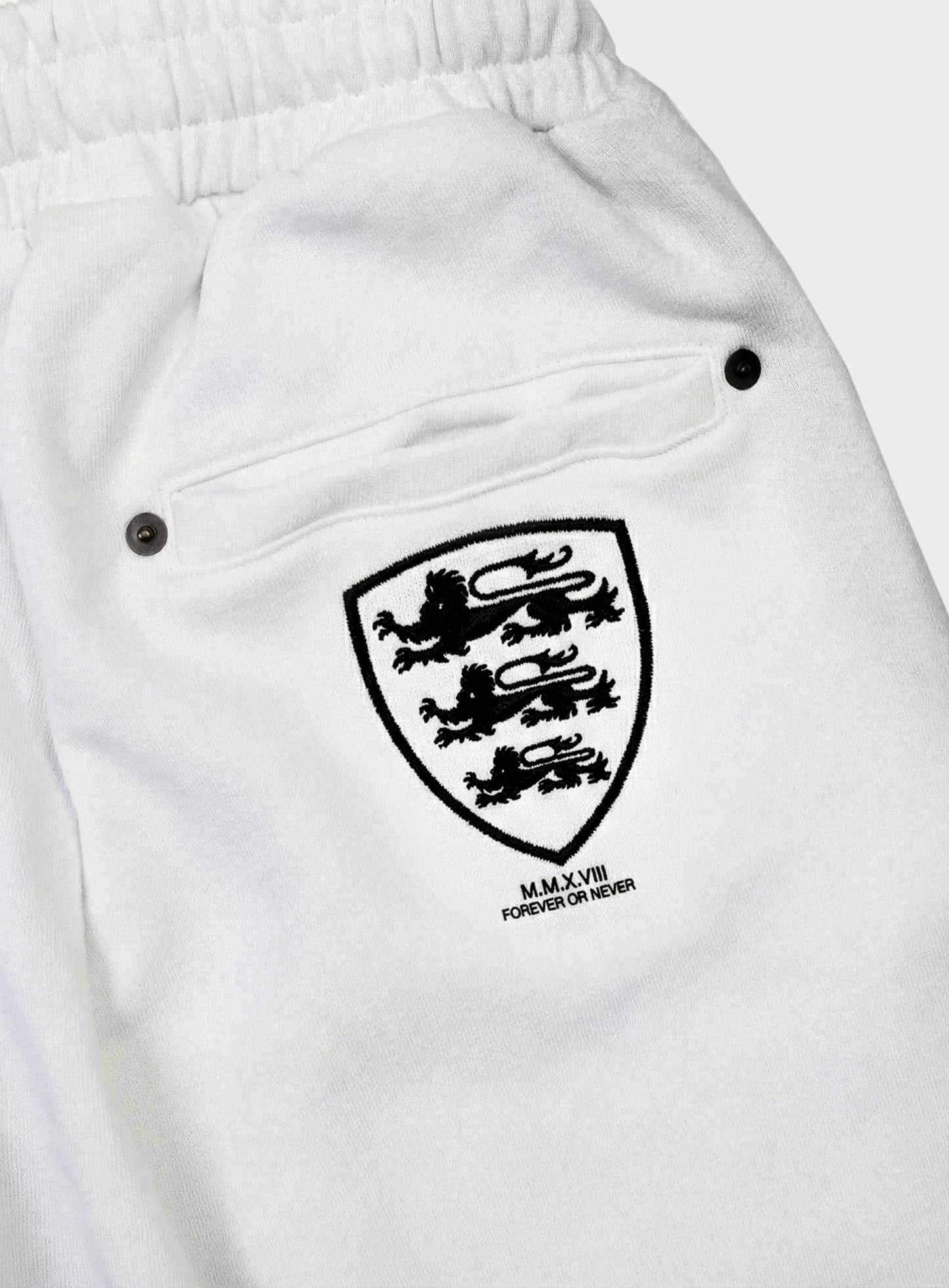 [w-pts26-060] Shield-M Semi-Curved Fit Joggers - White