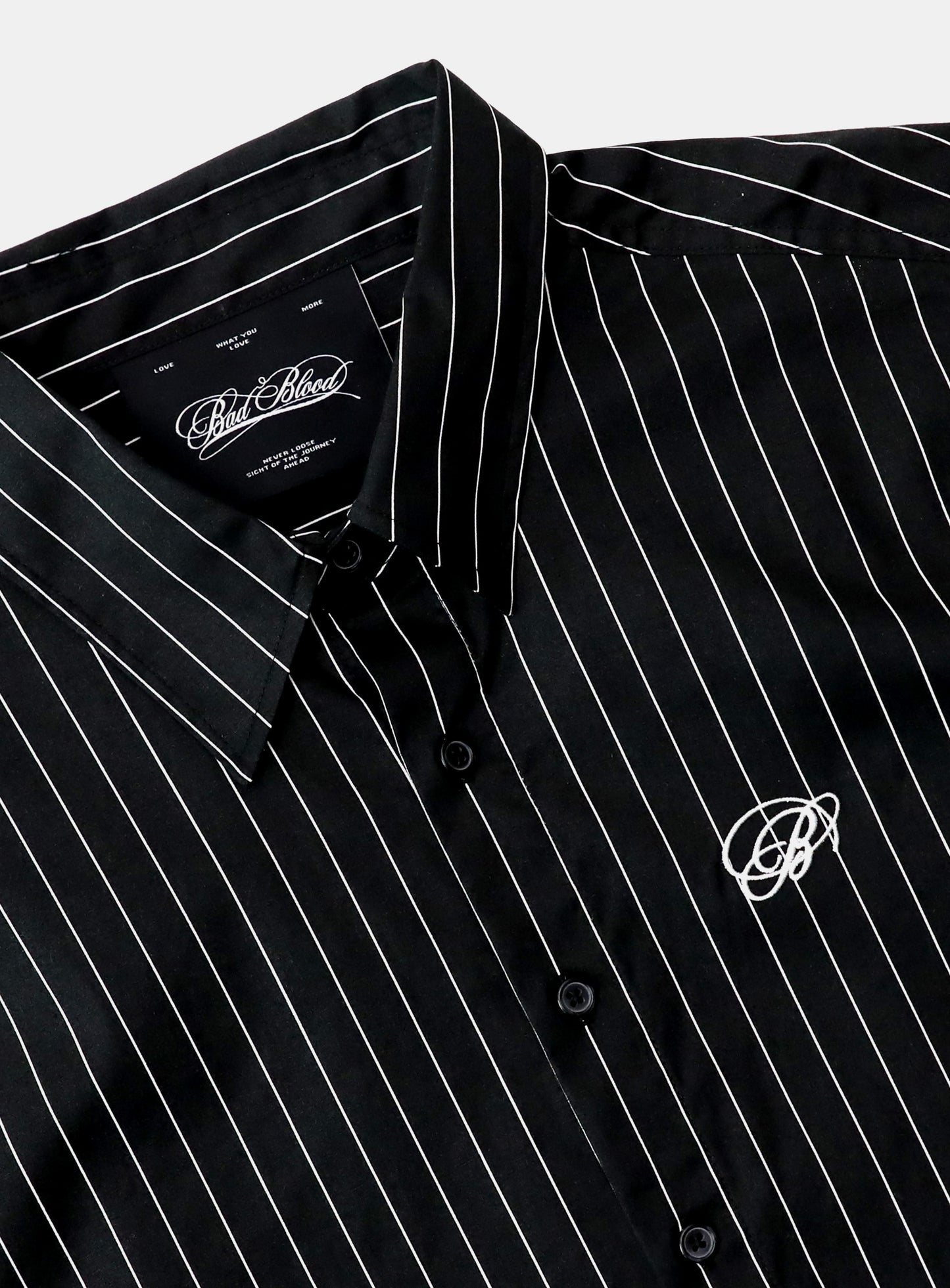 Dark Classic Short Sleeve Shirt - Black/Striped