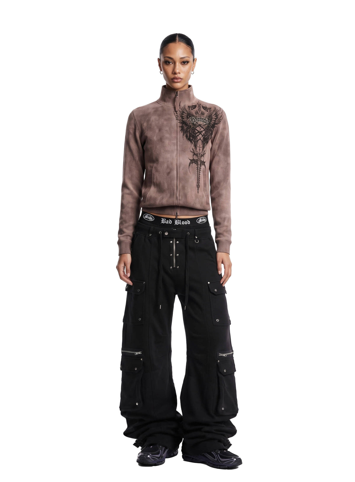 [w-jkt26-069] TMV RELIC CROSS Full-Zip Knit Track Top - Pink