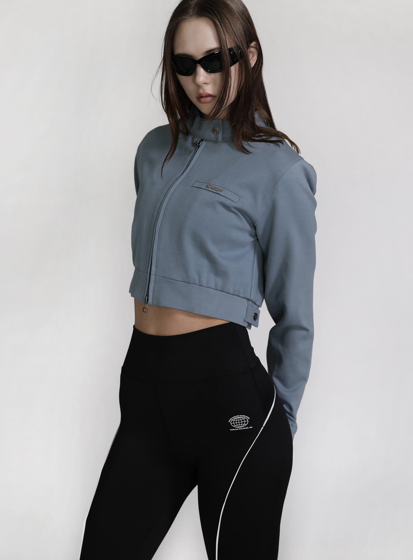 Ponte Racing Jacket - Dusty Blue