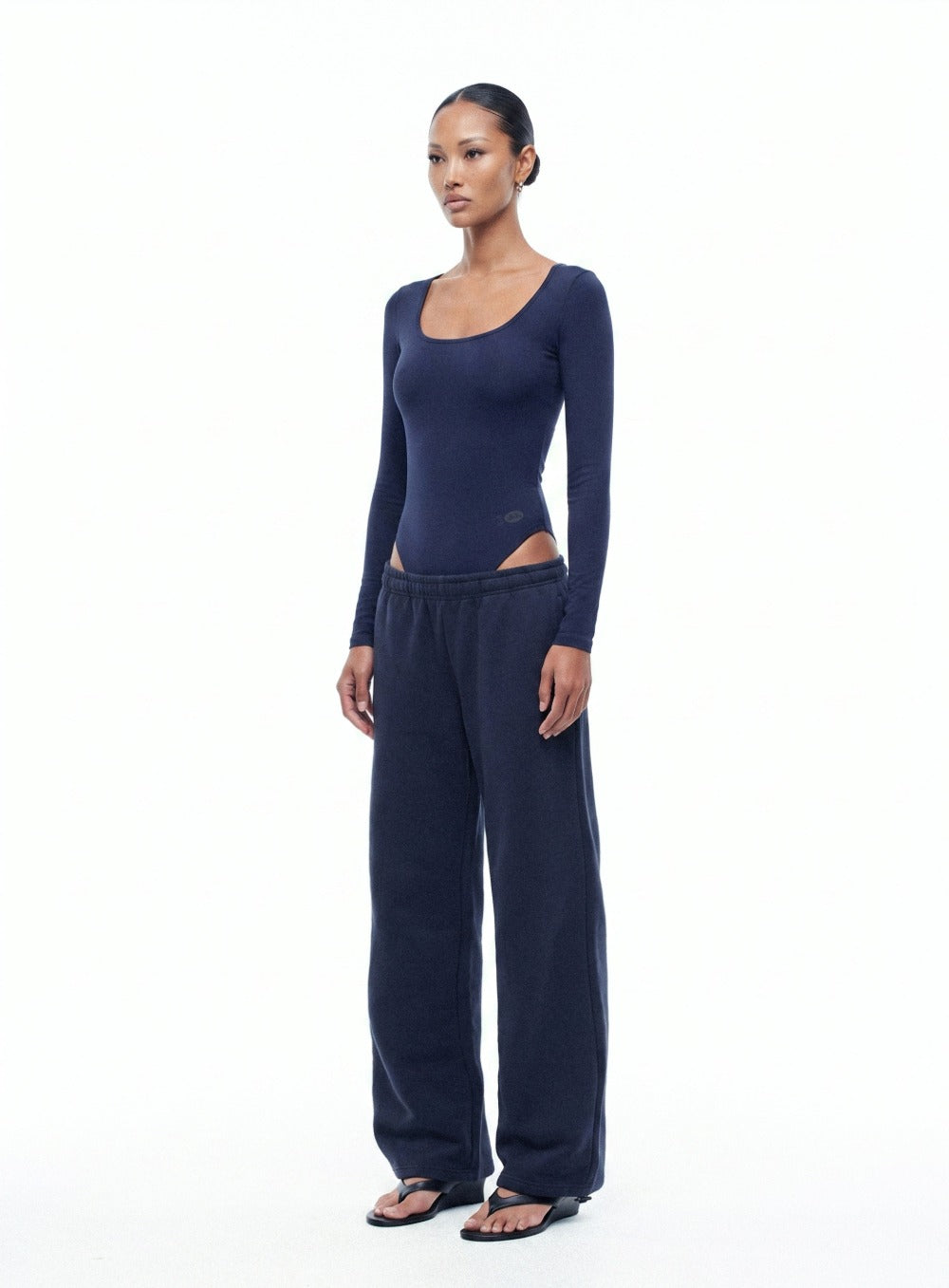 [w-jst26-013] Everyday Scoop Neck Bodysuit - Navy