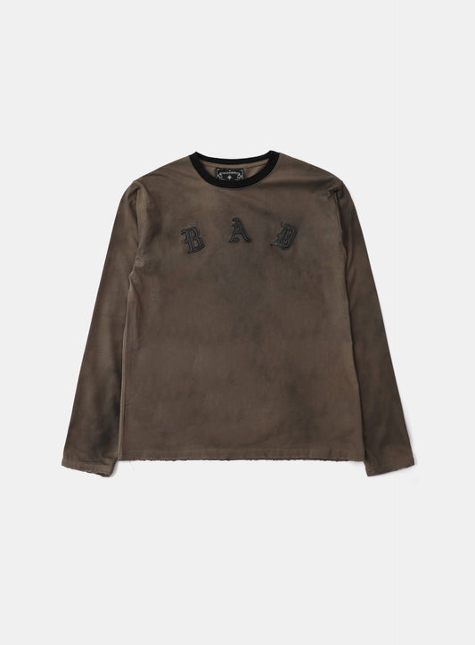 Cosmo Bad Patch Ringer Long Sleeve - Tobacco