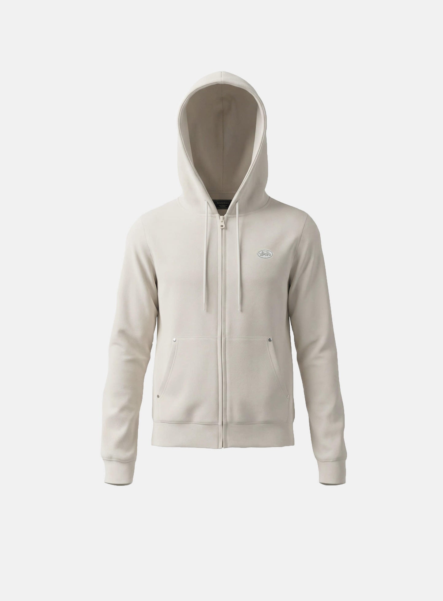 [w-hde26-010] BS Soft Terry Zip-Up Hoodie - Beige