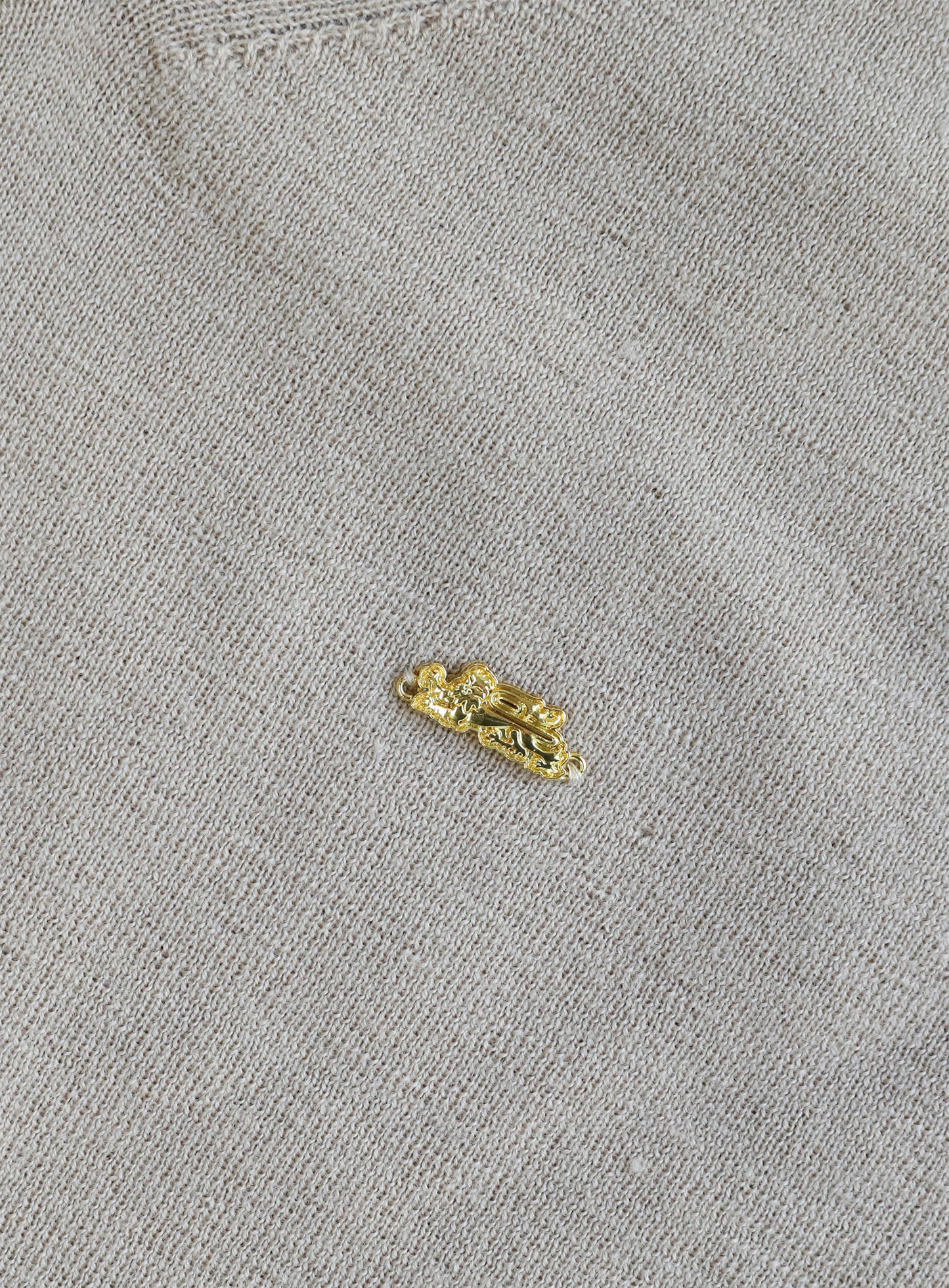 [w-knt26-018] Fine Merino Wool V-Neck Knit - Sand