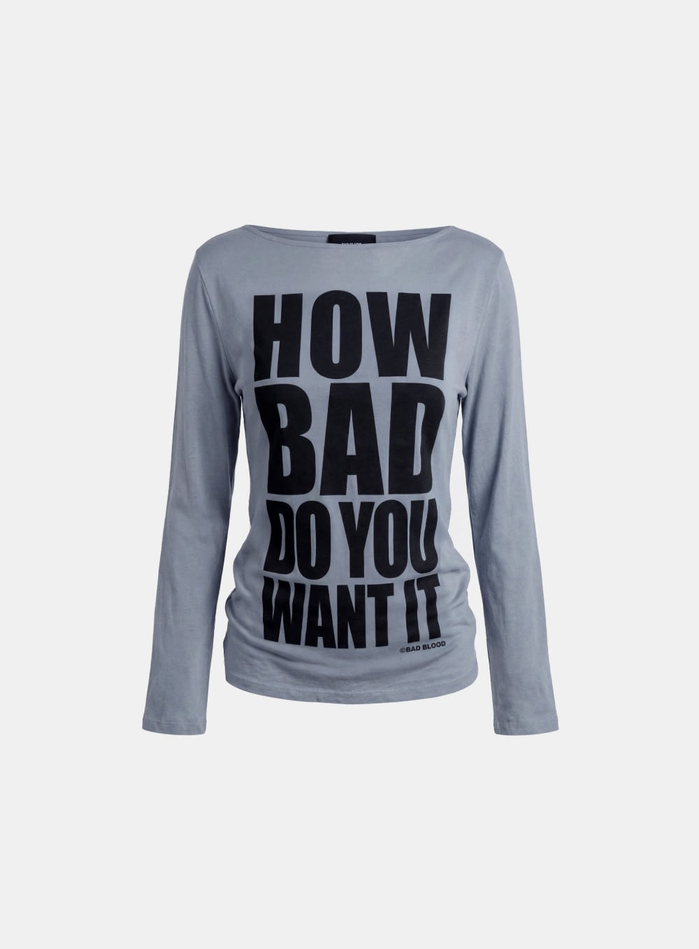 [w-tee26-118] DO YOU WANT IT Boat Neck T-Shirt - Sky Blue