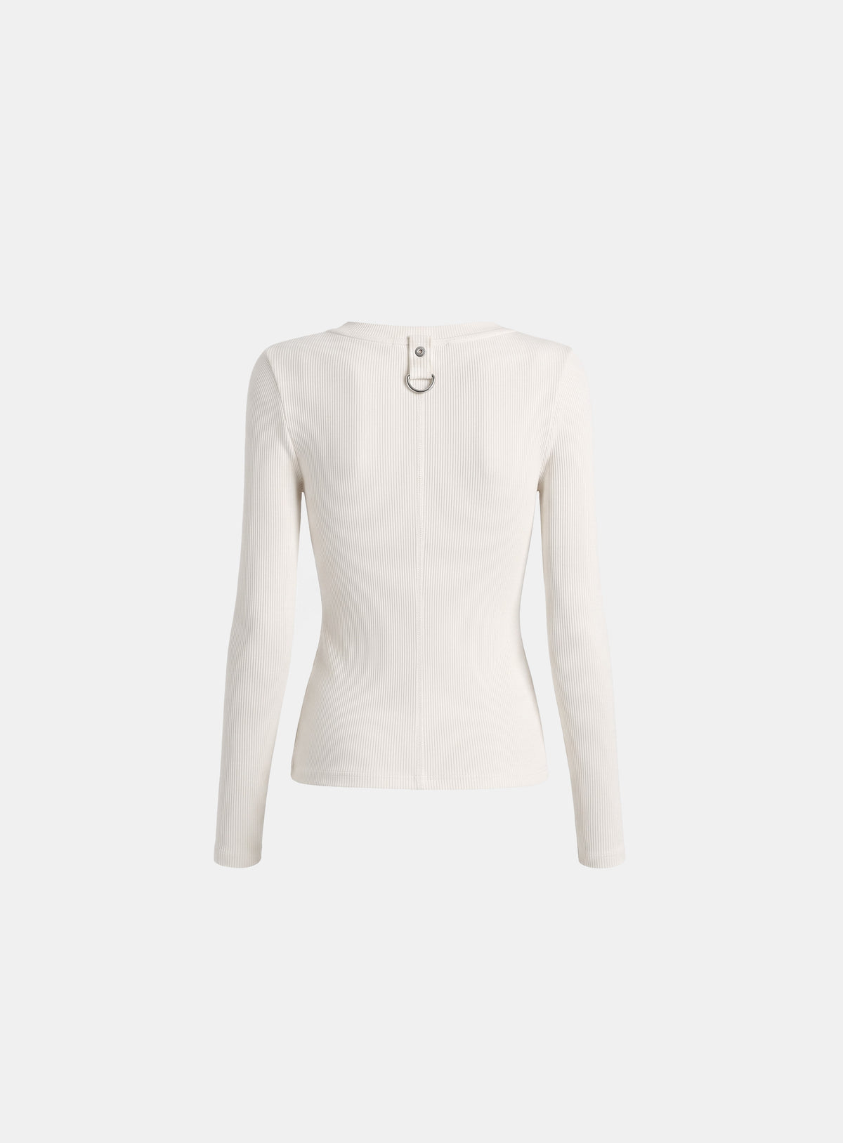 [w-tee26-261] Delta 2 Utility Cotton Rib Crew Neck Long Sleeve - White