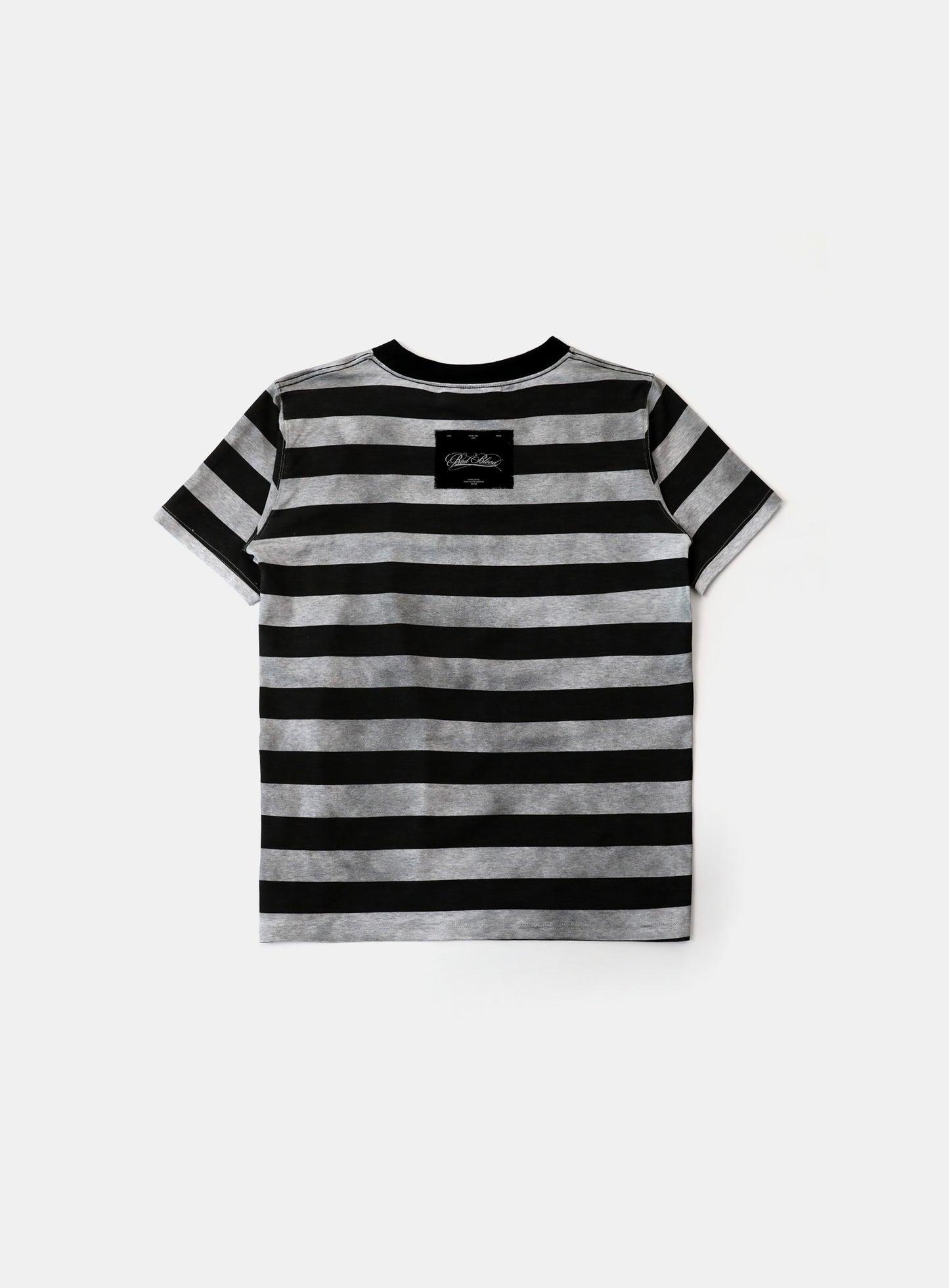 Curved Logo Dusty Stripe T-Shirt - Black/Grey