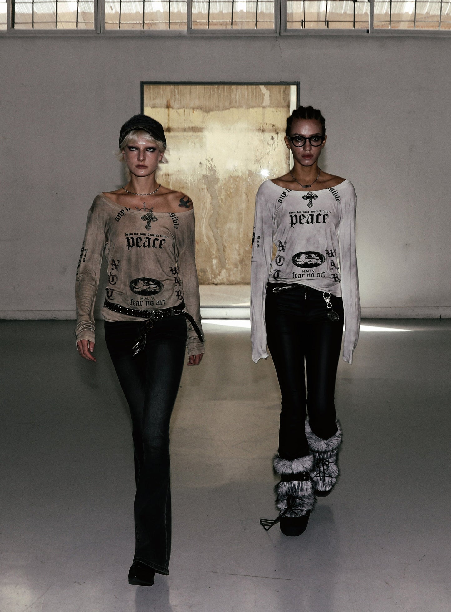 PEACE NOT WAR Loose Fit Tee - Dusty White