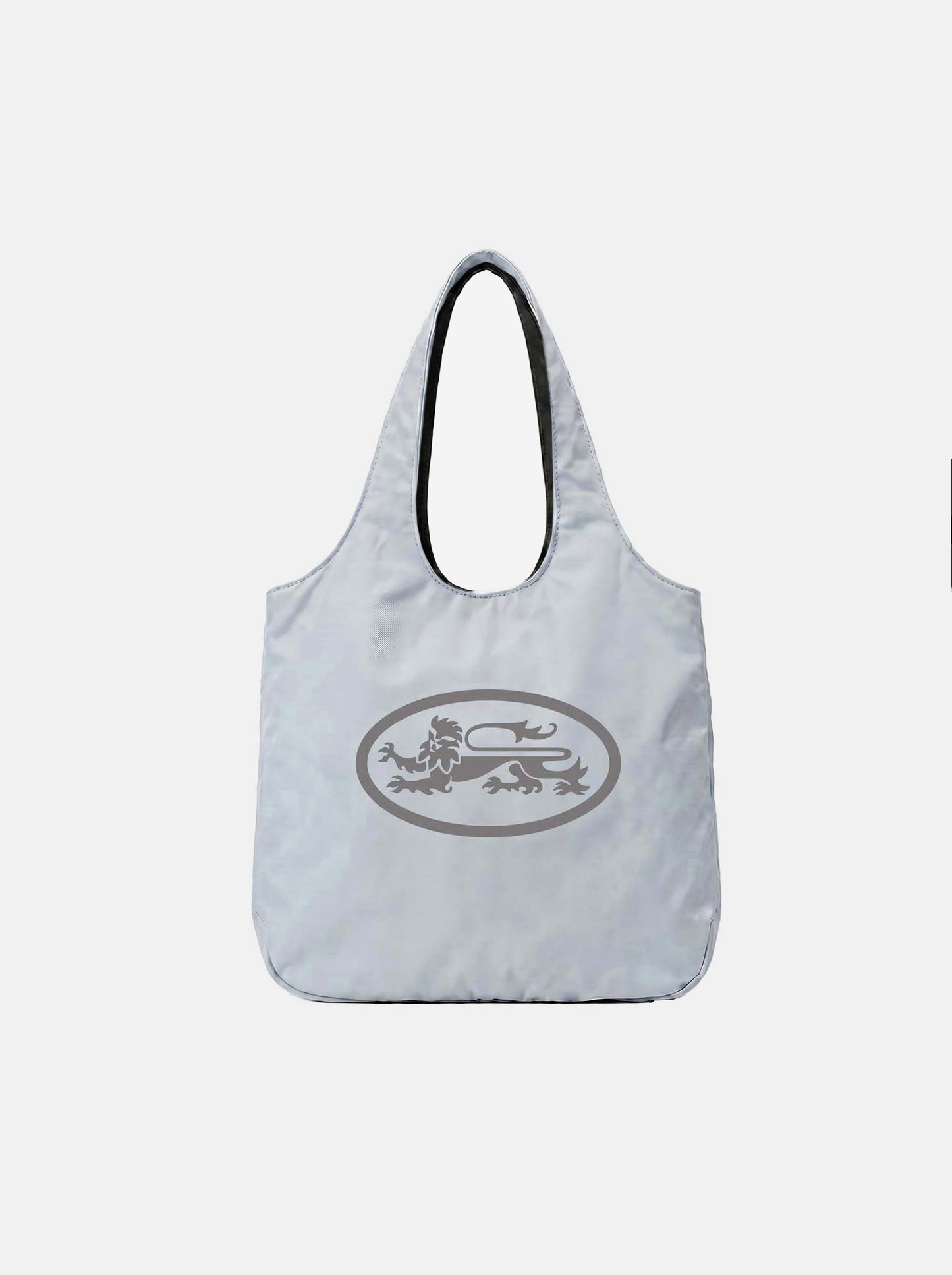 [w-bag26-003] Reversible Nylon Shopper Bag - Black/Blue