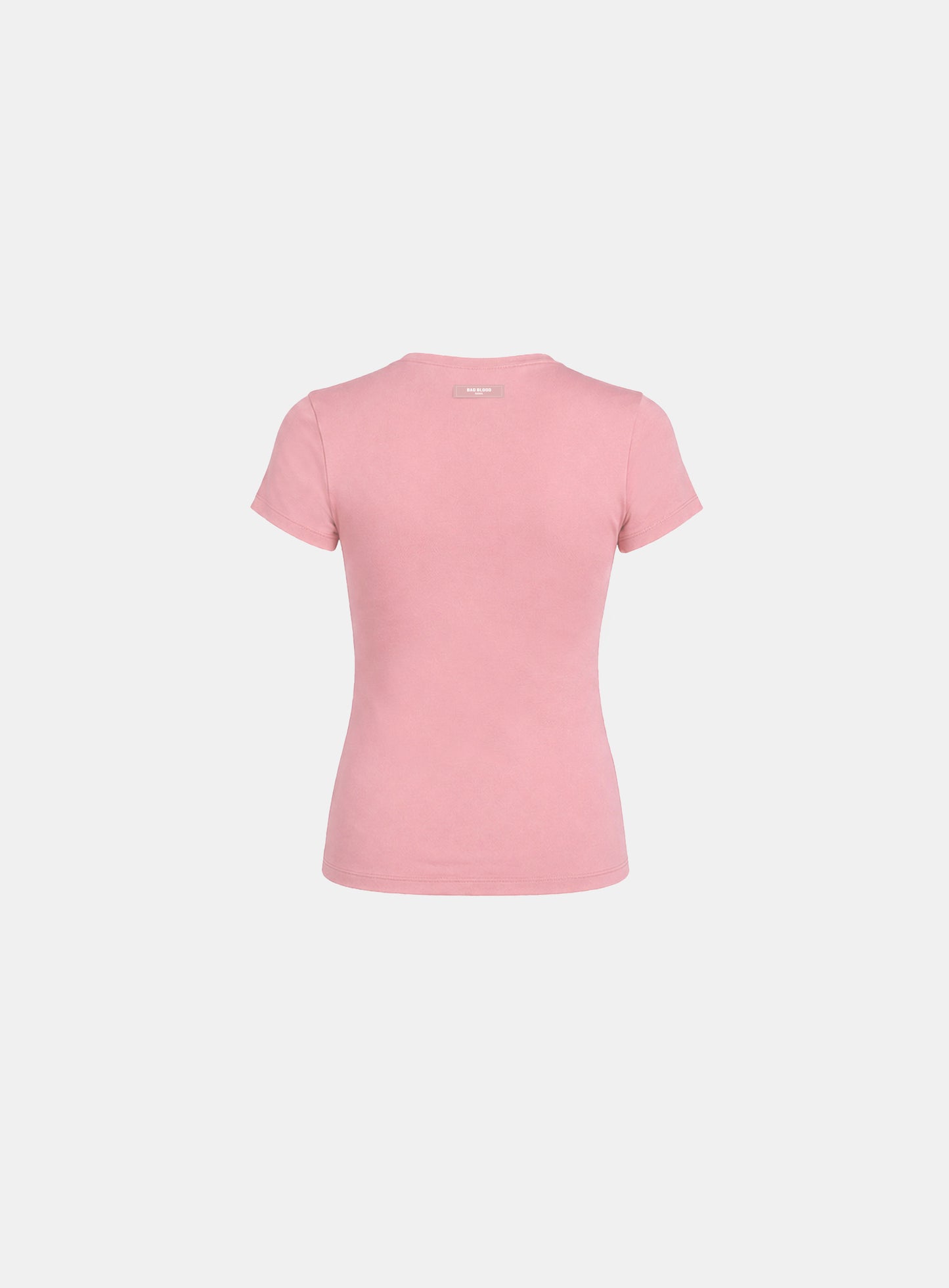 [w-tee26-195] Everyday Crew Neck Short Sleeve T-Shirt - Pink