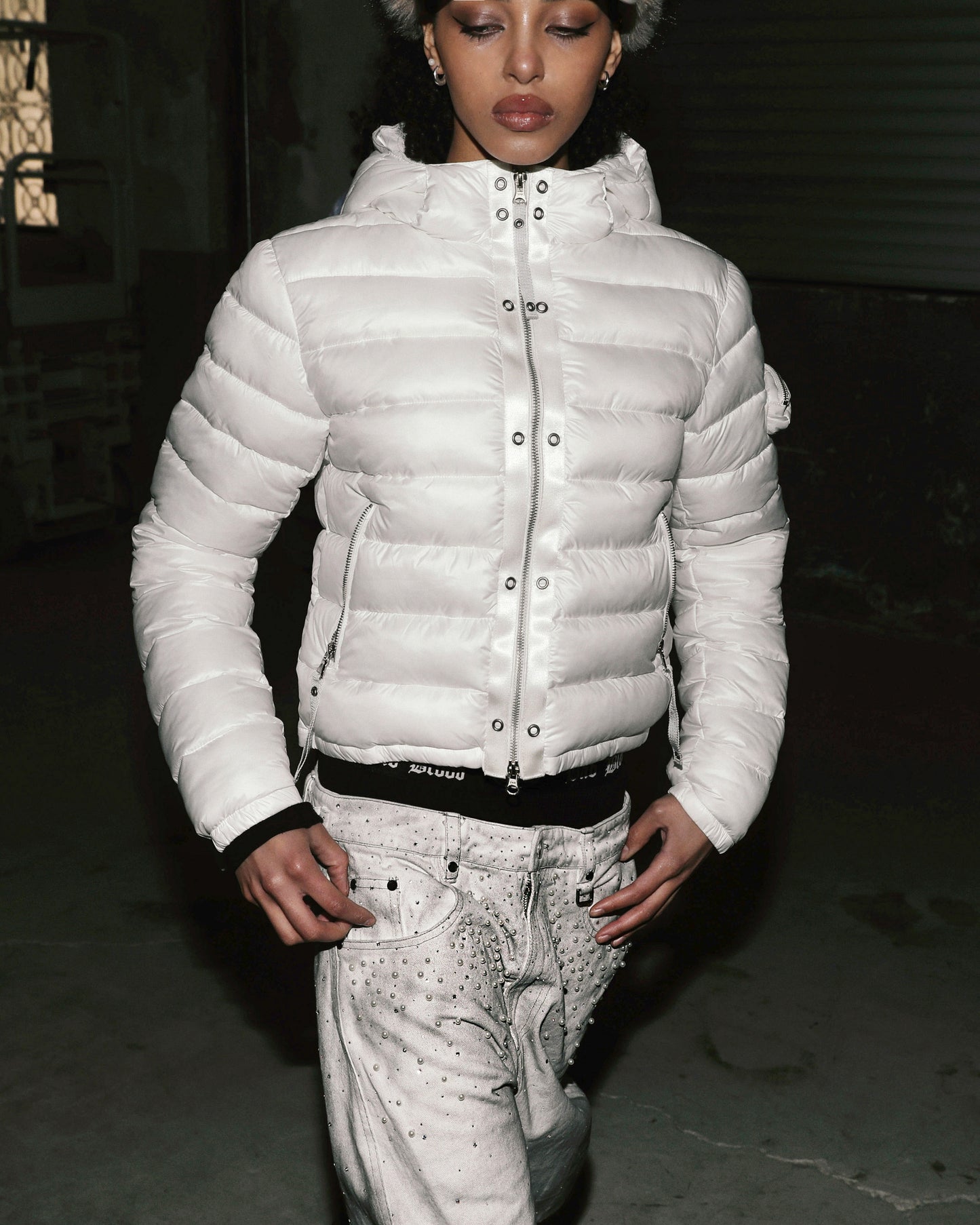 [w-jkt25-060] Viper 31-1 Lightweight Hooded Puffer - White