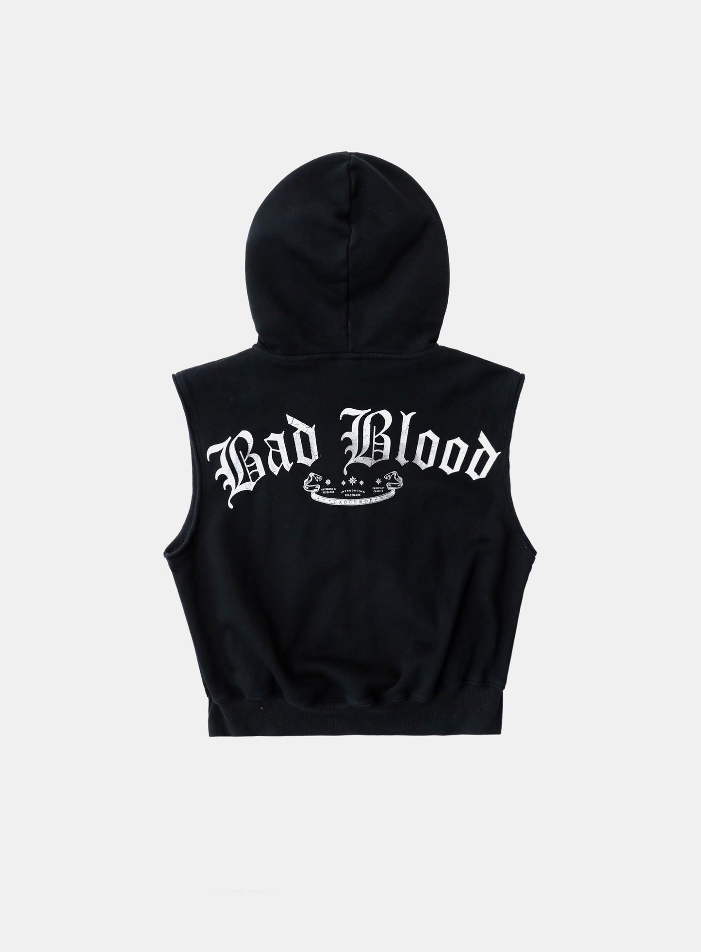 Mystic Patch Sleeveless Hooded Zip-Up - Washed Black