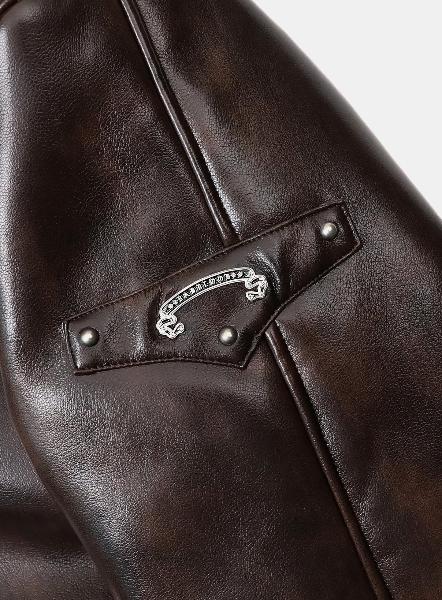 [w-jkt25-057] Viper21 Shearling Leather Bomber Jacket - Washed Brown
