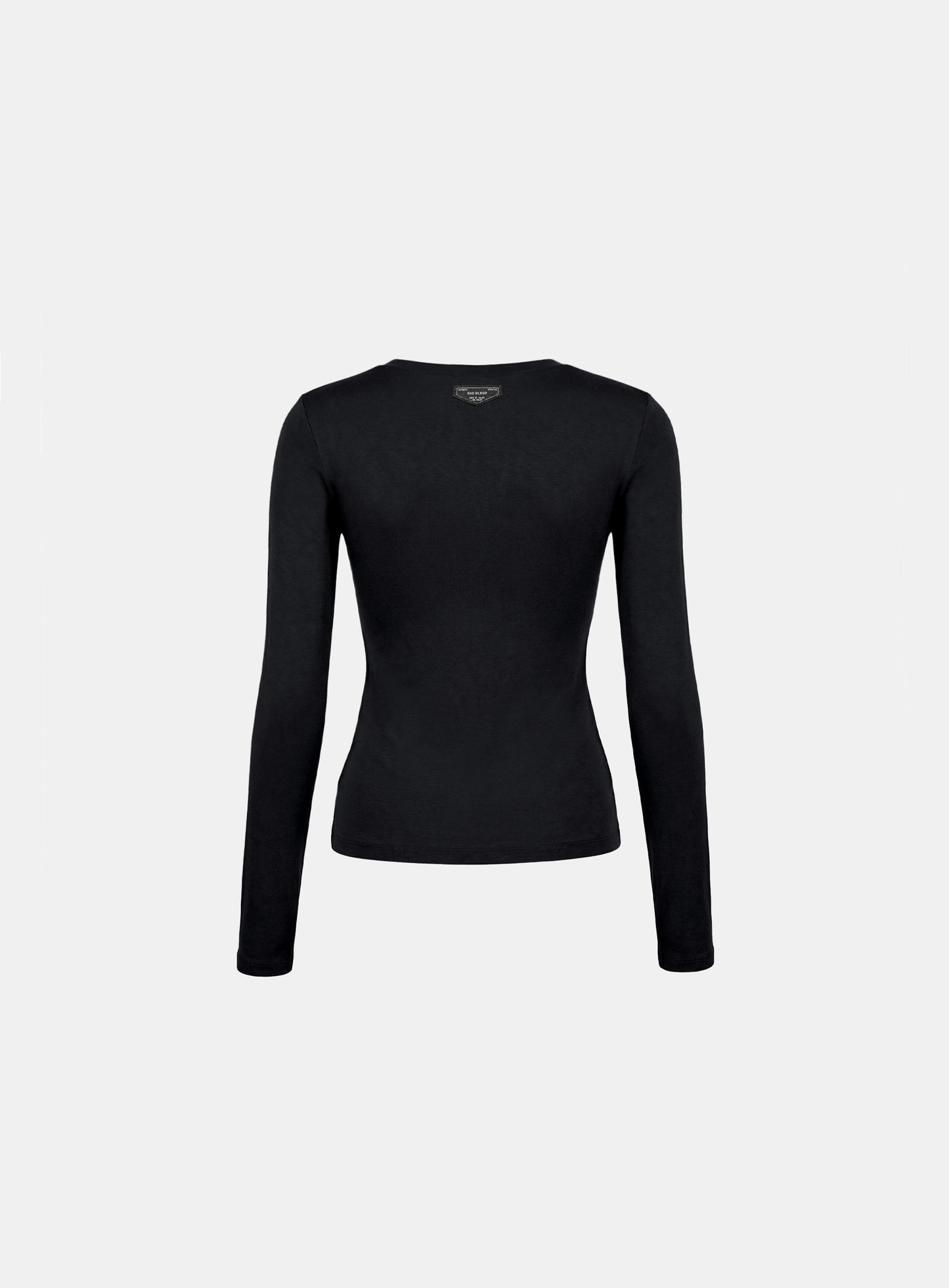 [w-tee26-088] Everyday Crew Neck Long Sleeve T-Shirt - Black