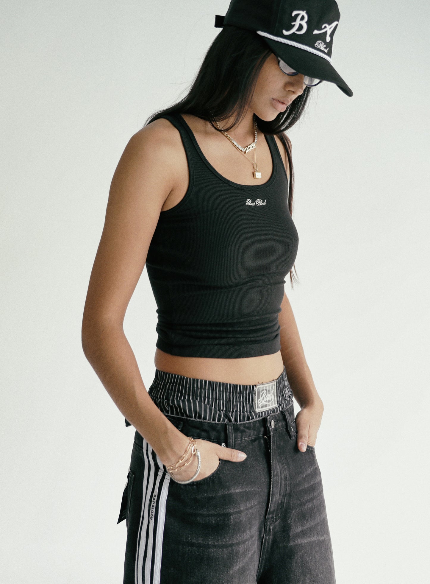 Billy Track Bermuda Jeans Baggy Fit - Black