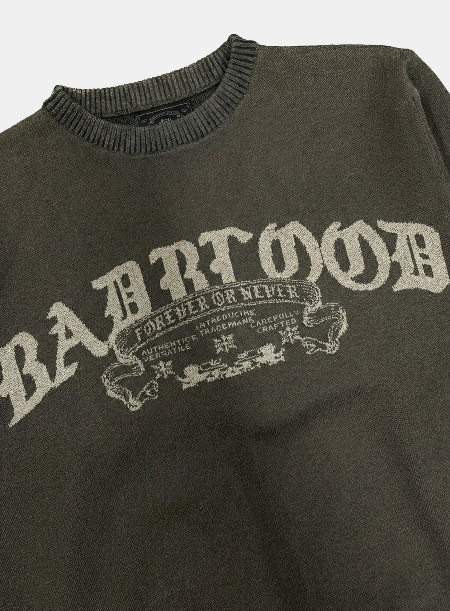 [w-knt26-003] Mystic Crewneck Sweater - Khaki Brown