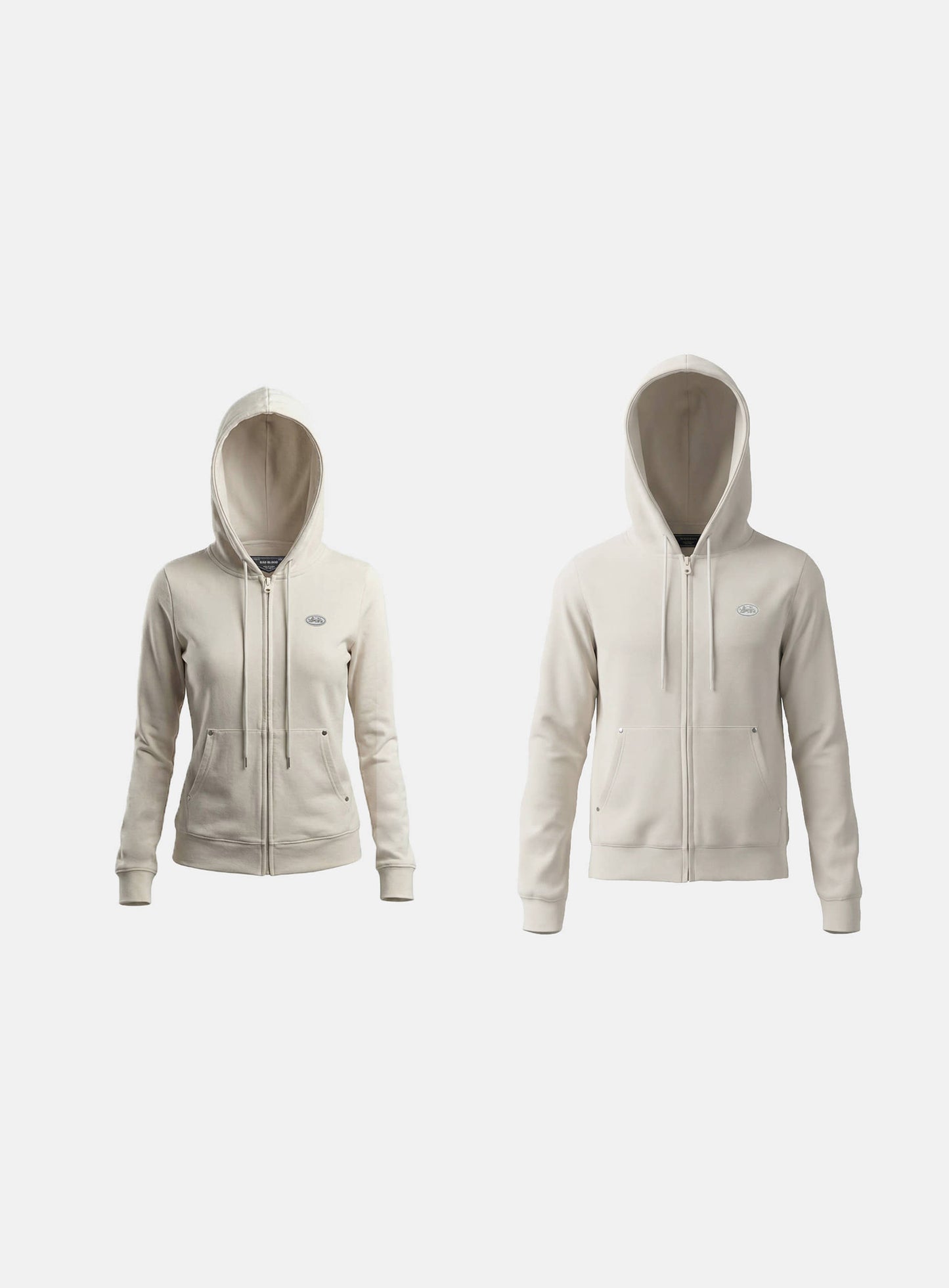 [w-hde26-010] BS Soft Terry Zip-Up Hoodie - Beige