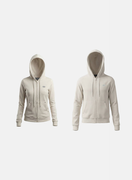 [w-hde26-010] BS Soft Terry Zip-Up Hoodie - Beige