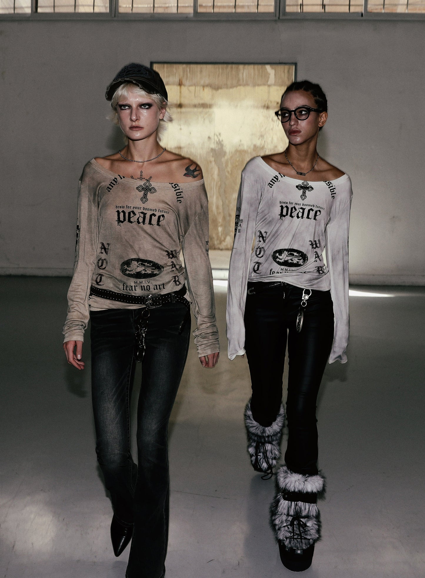 PEACE NOT WAR Loose Fit Tee - Dusty White