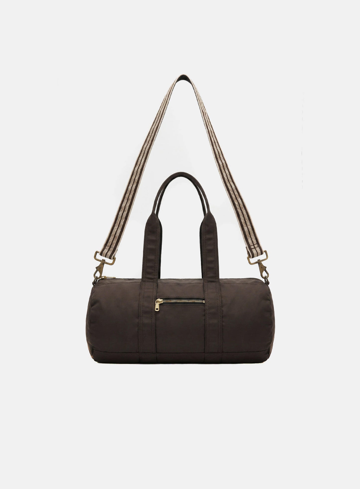 [w-bag26-001] Billy Nylon Duffle Bag Small - Brown