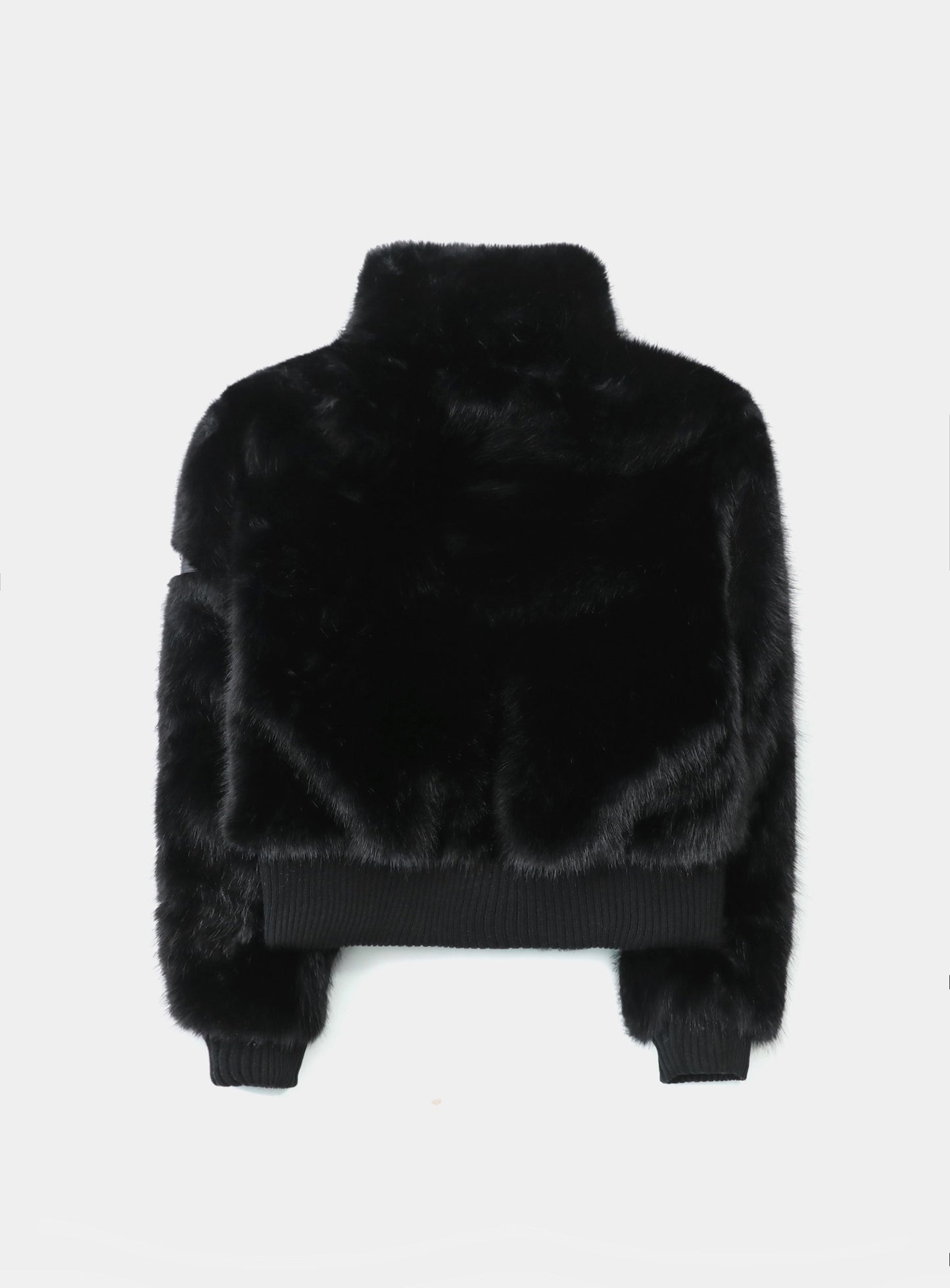 [w-jkt25-054] Viper81 High Neck Fur Jacket - Black