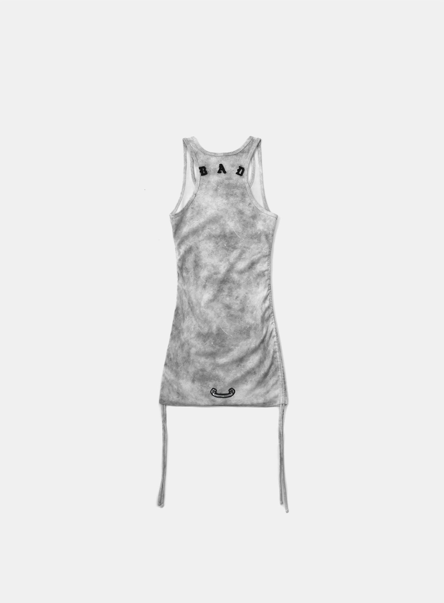 Lion Patch Tank Mini Dress - Washed White