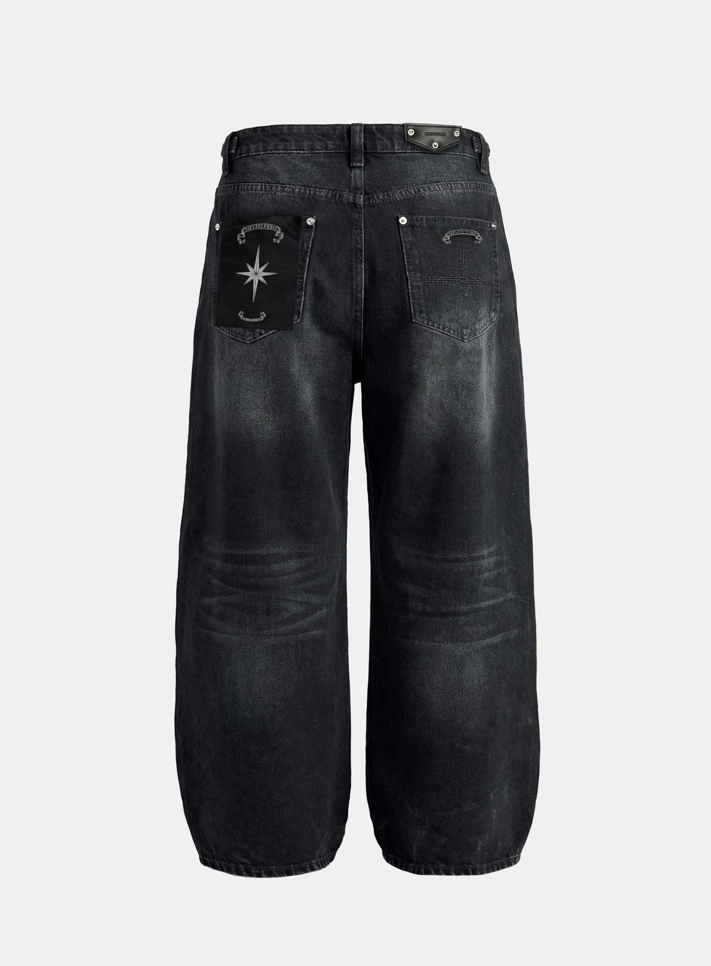[w-jeans26-001] Billy Track Jeans Baggy Fit - All Black