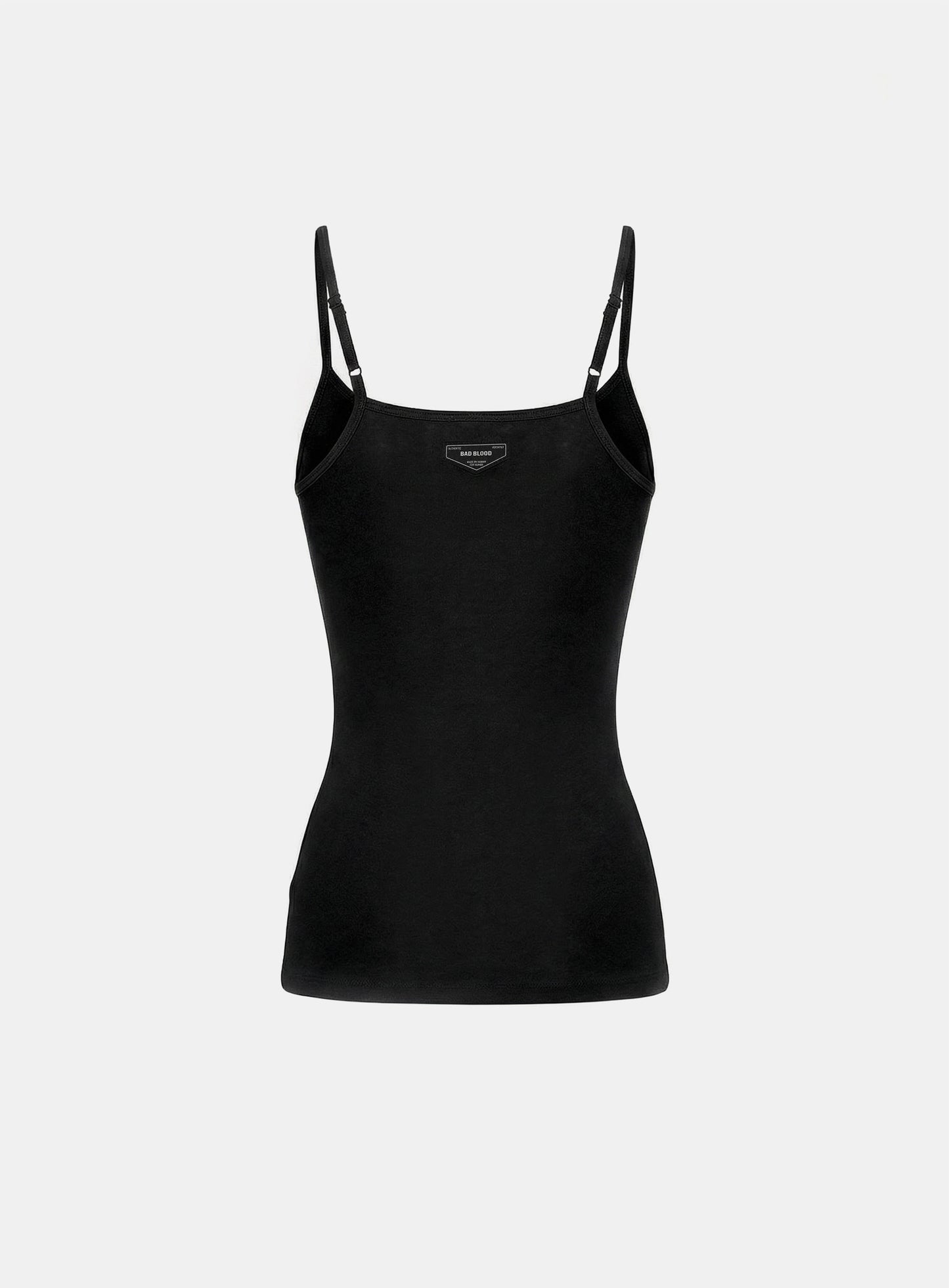 [w-tnk26-009] BS Cotton Jersey String Tank - Black