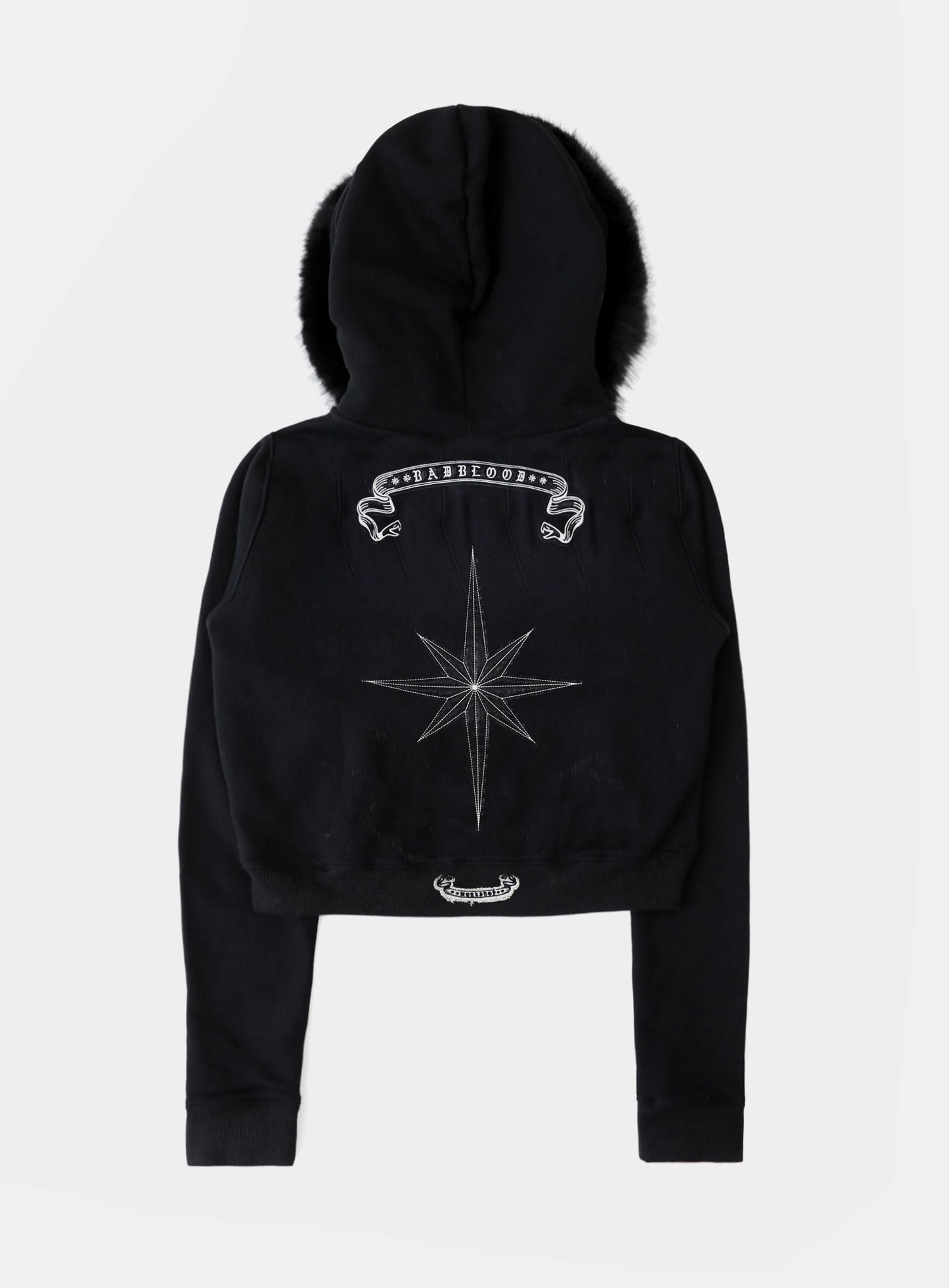 Cosmo11 Detachable Fur Hooded Zip-Up - Black