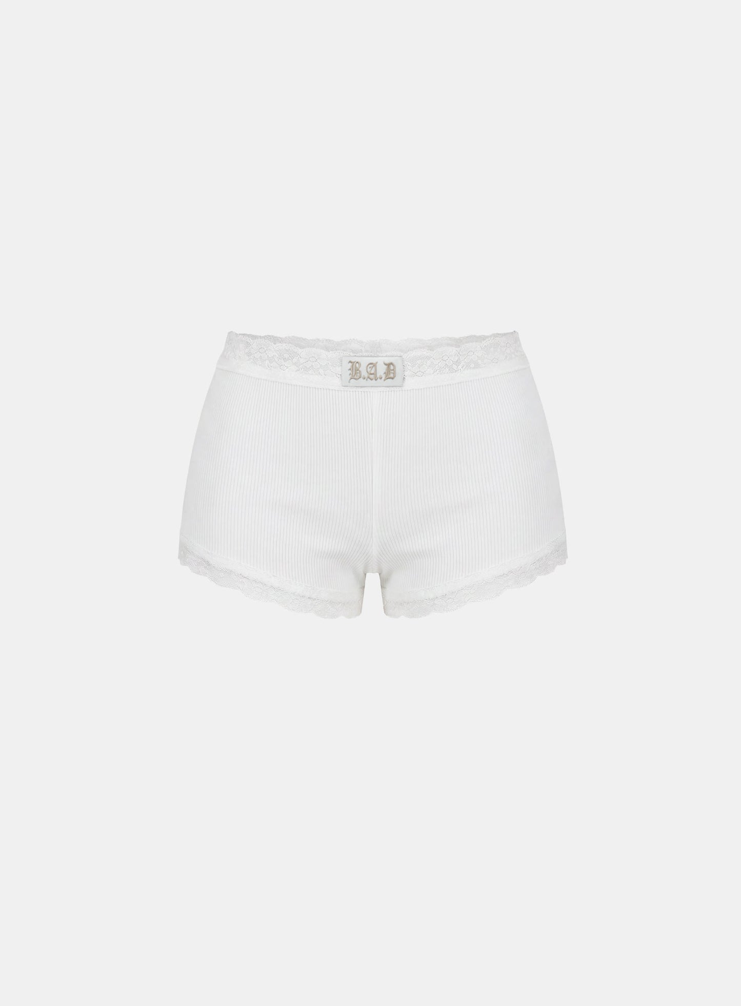 [w-pnt26-003] H.B.B. Lace Trimming Boxer - White