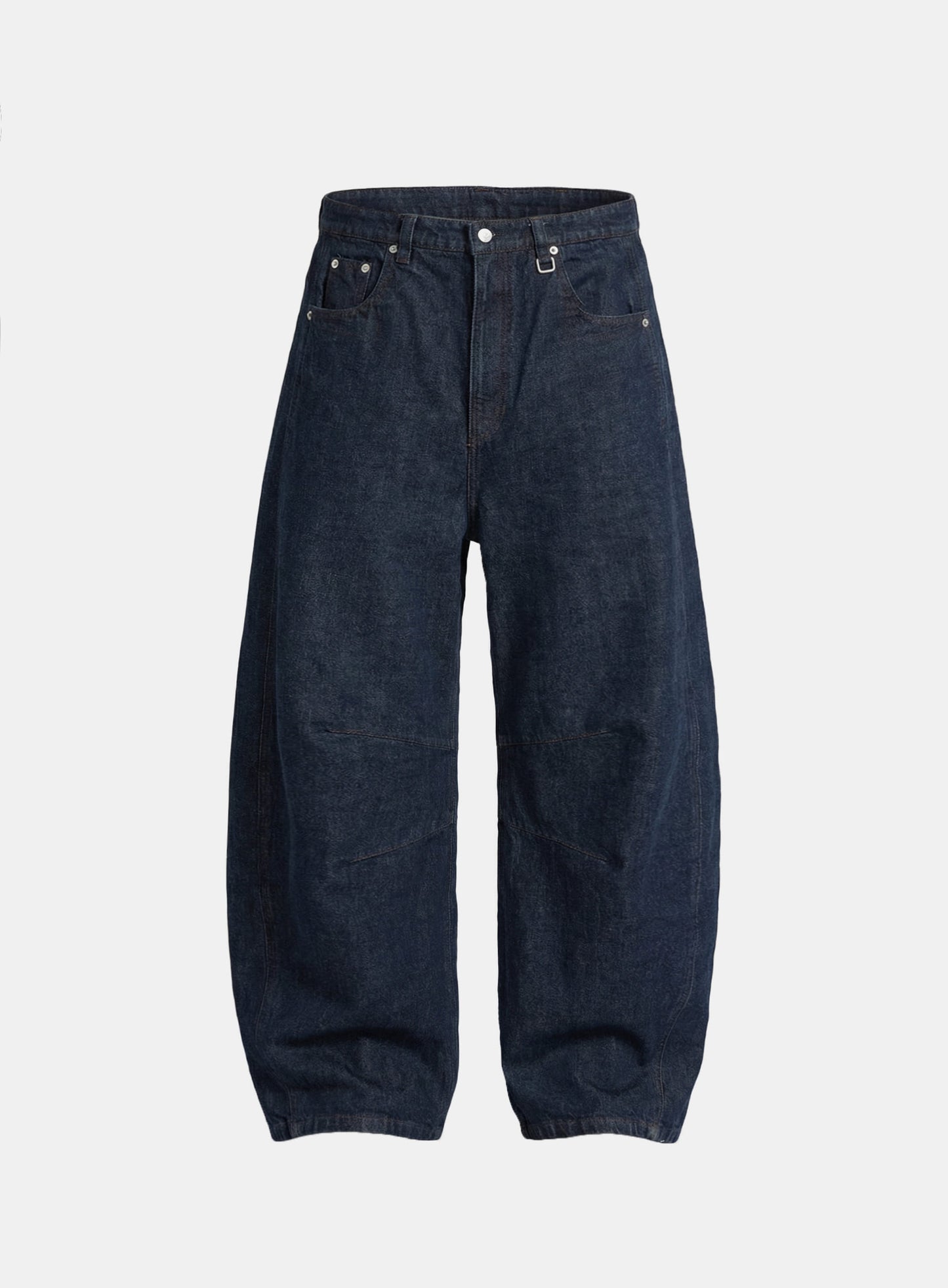 [w-pts26-062] Selvedge Cinch-Back Curved Fit Pants - Blue