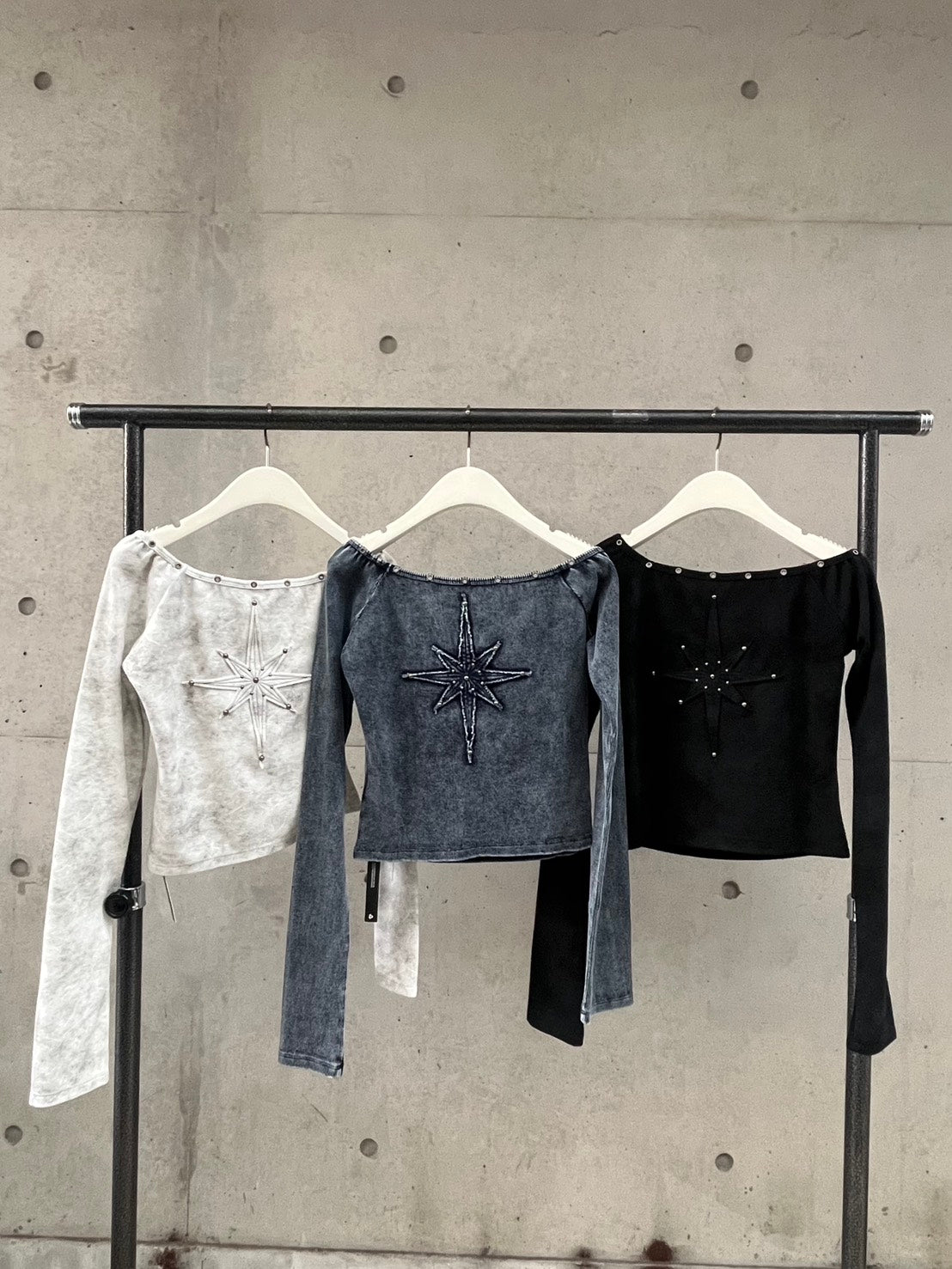 Studded Cosmo Patch Asymmetric Top