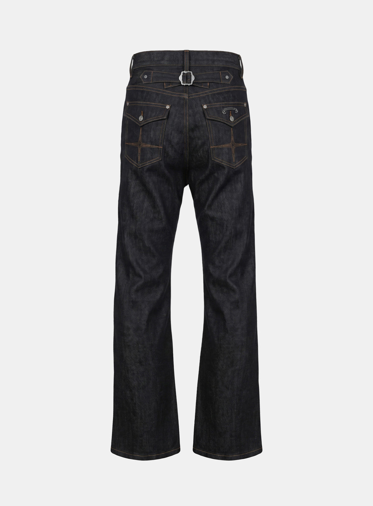 [w-pts26-134] 0129 LOW CROTCH Regular Curve Bootcut Pants - Rigid Black Denim