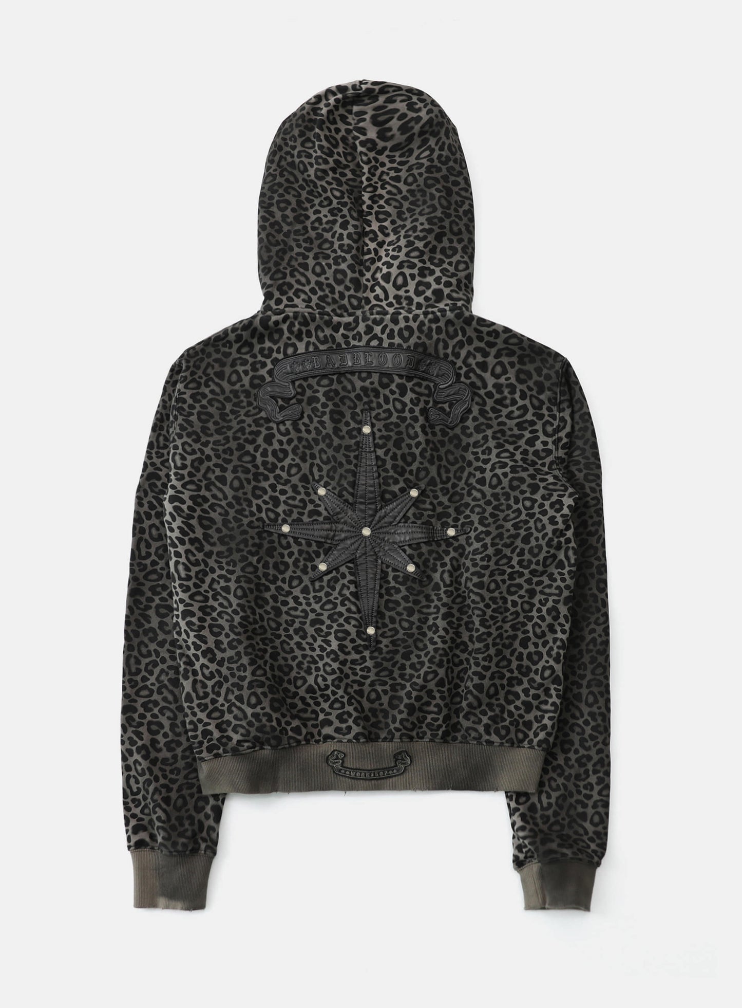 Cosmo Patch Hooded Zip-Up - Black Leopard