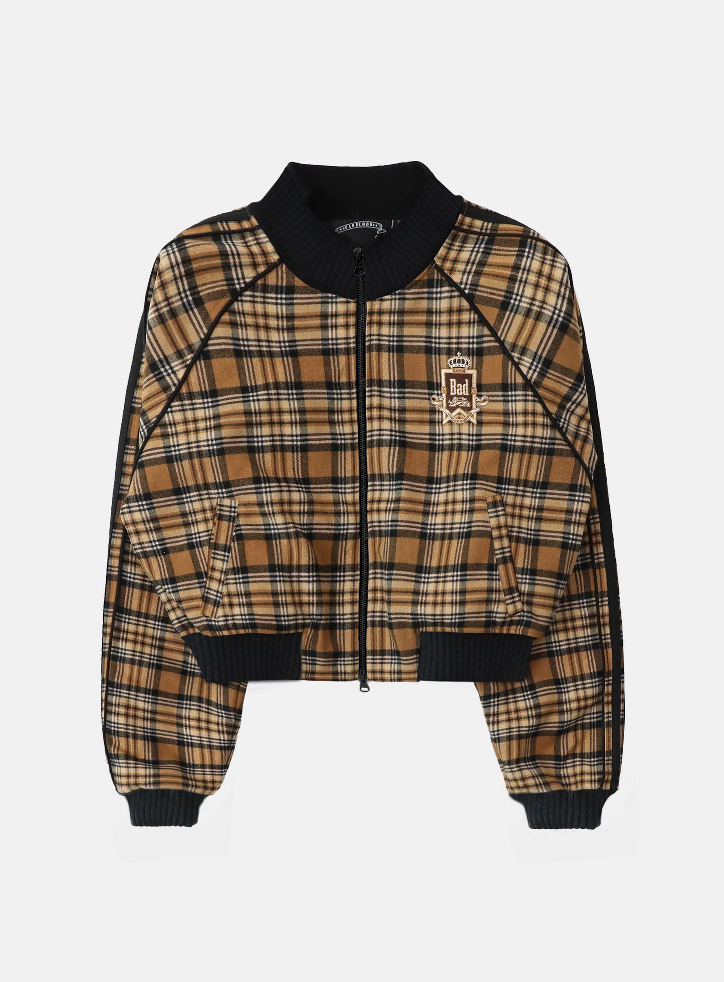[w-jkt25-047] Royal Billy Flannel Track Zip-Up – Yellow Check