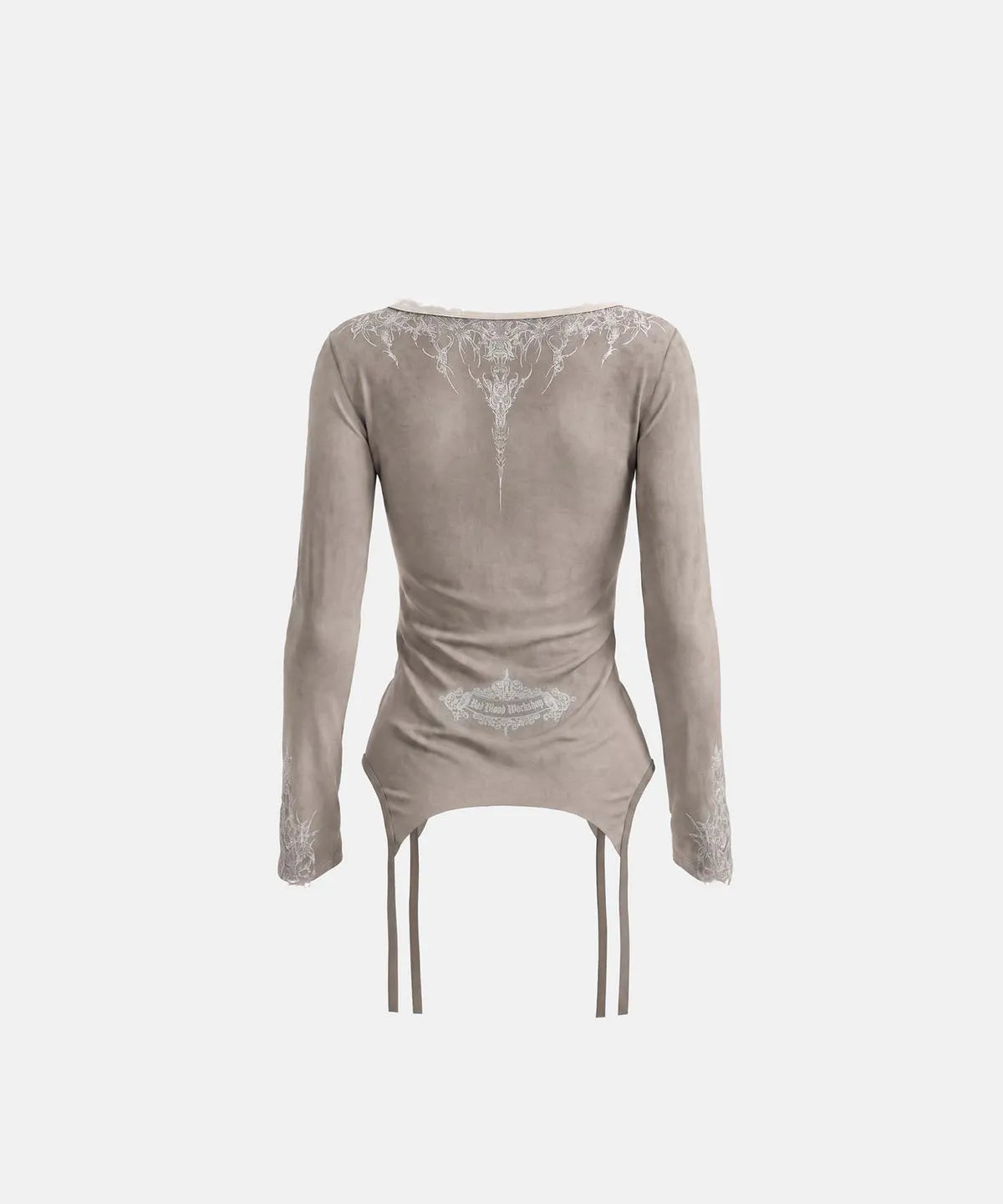 [w-tee26-298] T.M.V. Workshop Dark Tattoo Loose Fit Long Sleeve - Gray