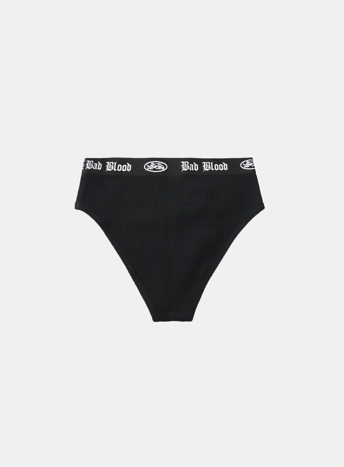 [w-pnt25-011] Mystic Waffle Knit Briefs - Black