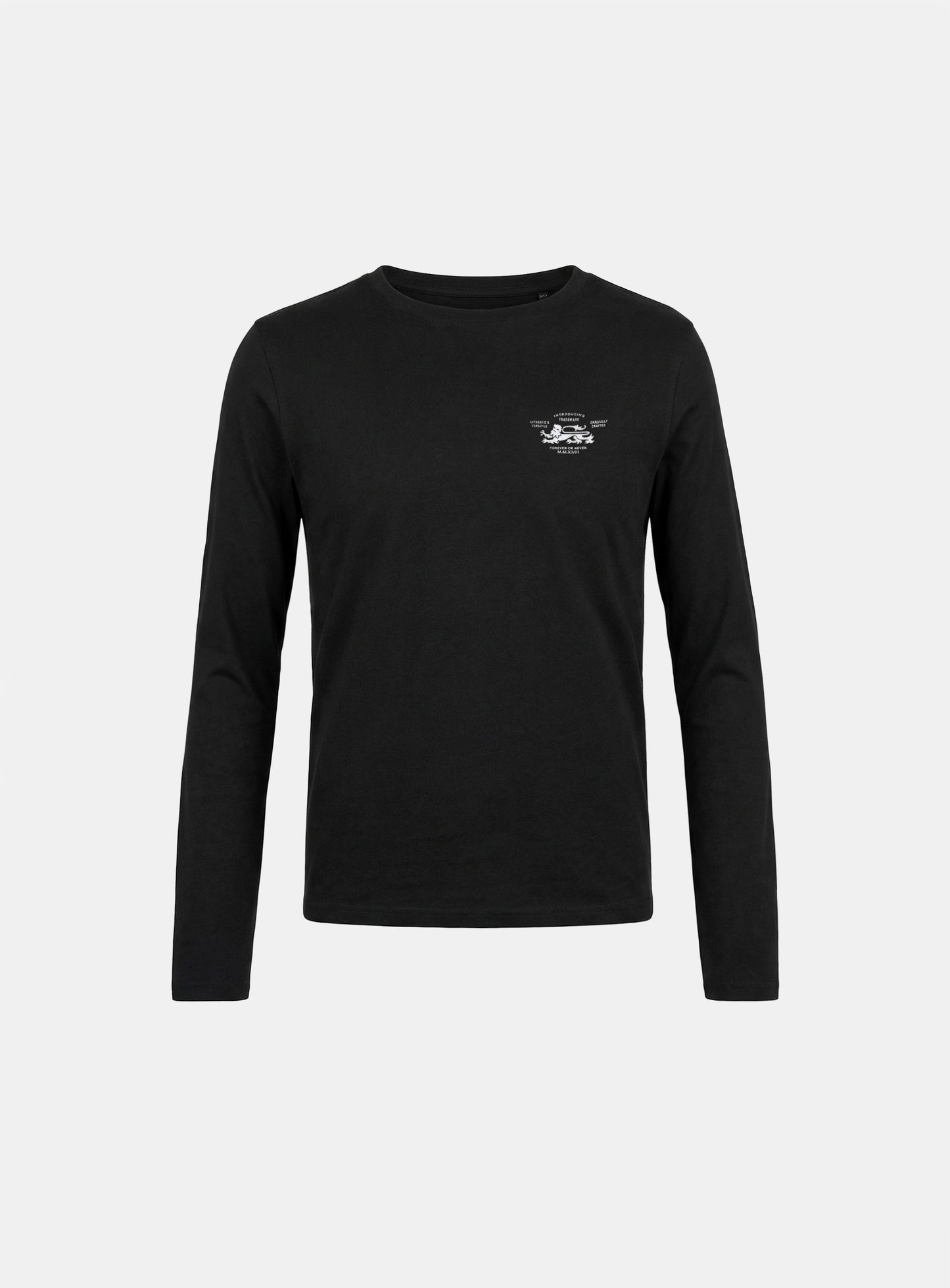[w-tee26-073] Lion Slim Long Sleeve T-Shirt - Black