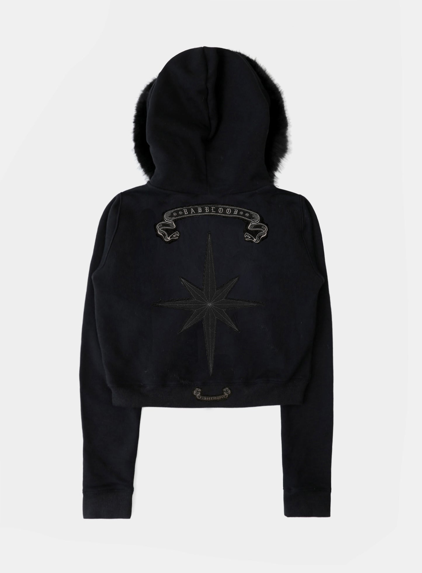 Cosmo11 Detachable Fur Hooded Zip-Up - Black