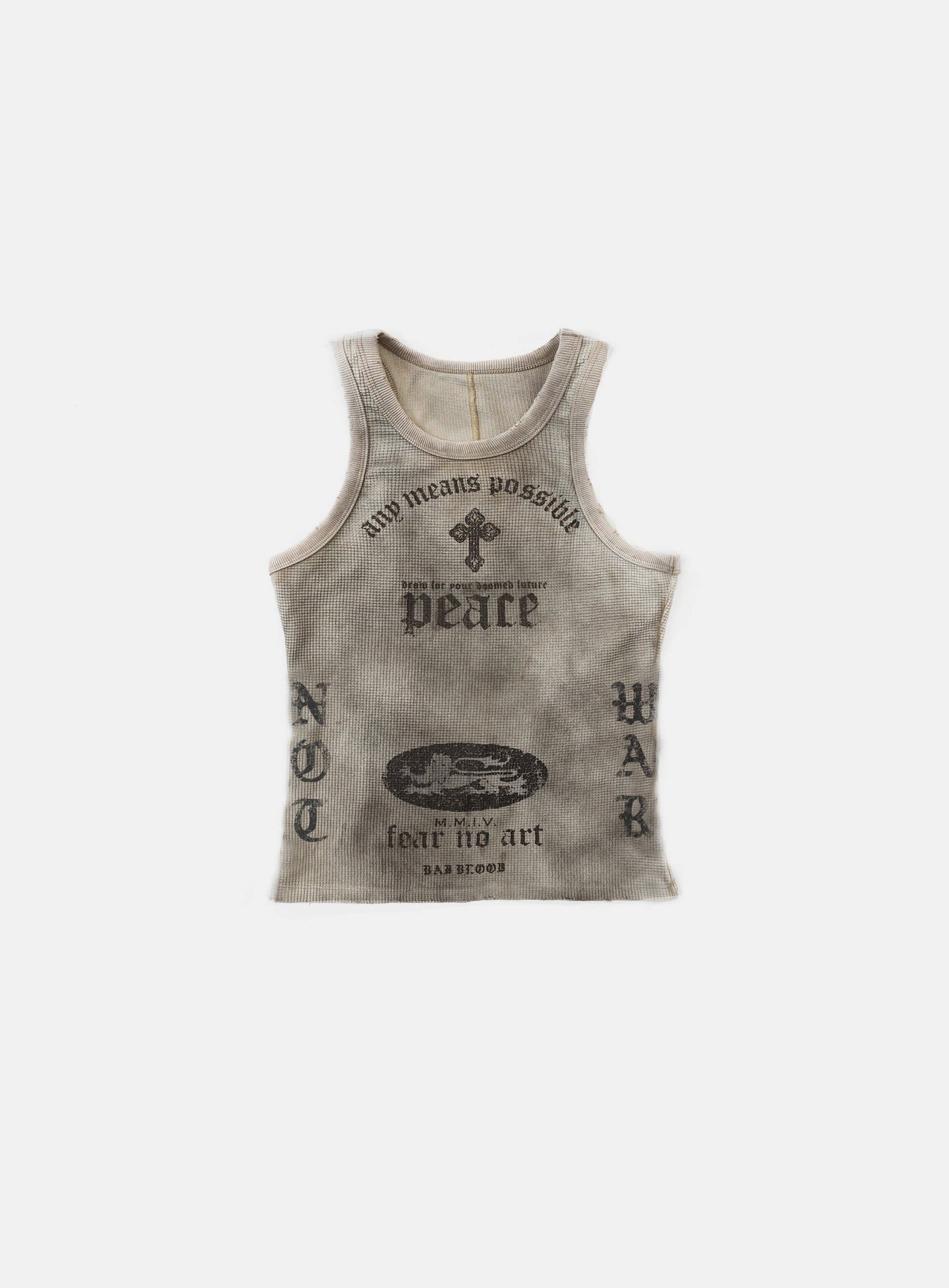 PEACE NOT WAR Tank - Dusty Beige