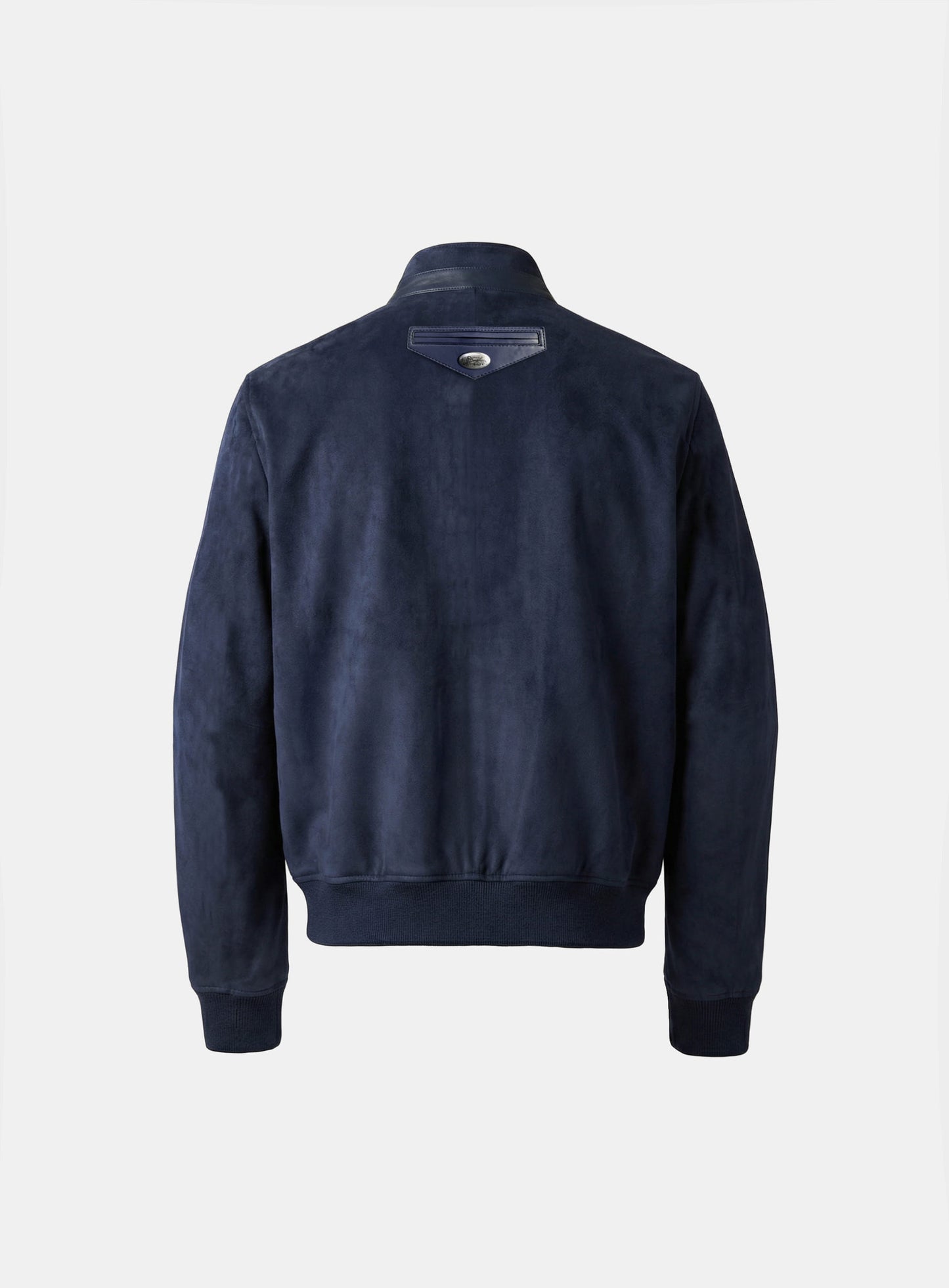 [w-jkt26-018] Arc Suede Contrast Bomber Jacket - Navy
