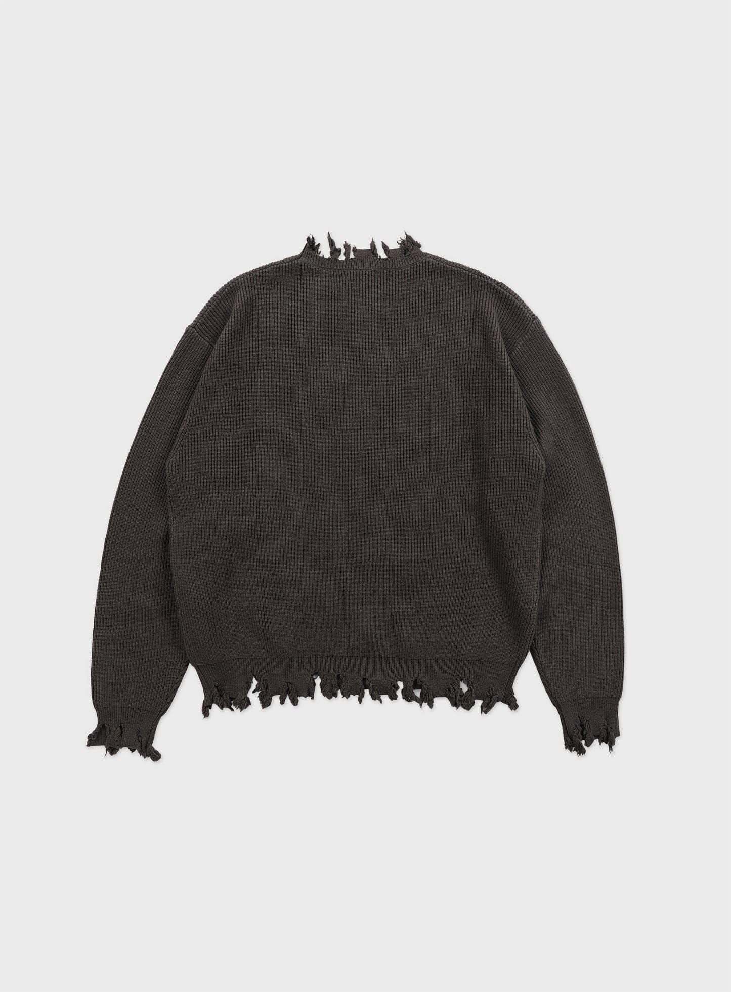 Destroyed Long Sleeve Sweater - Espresso