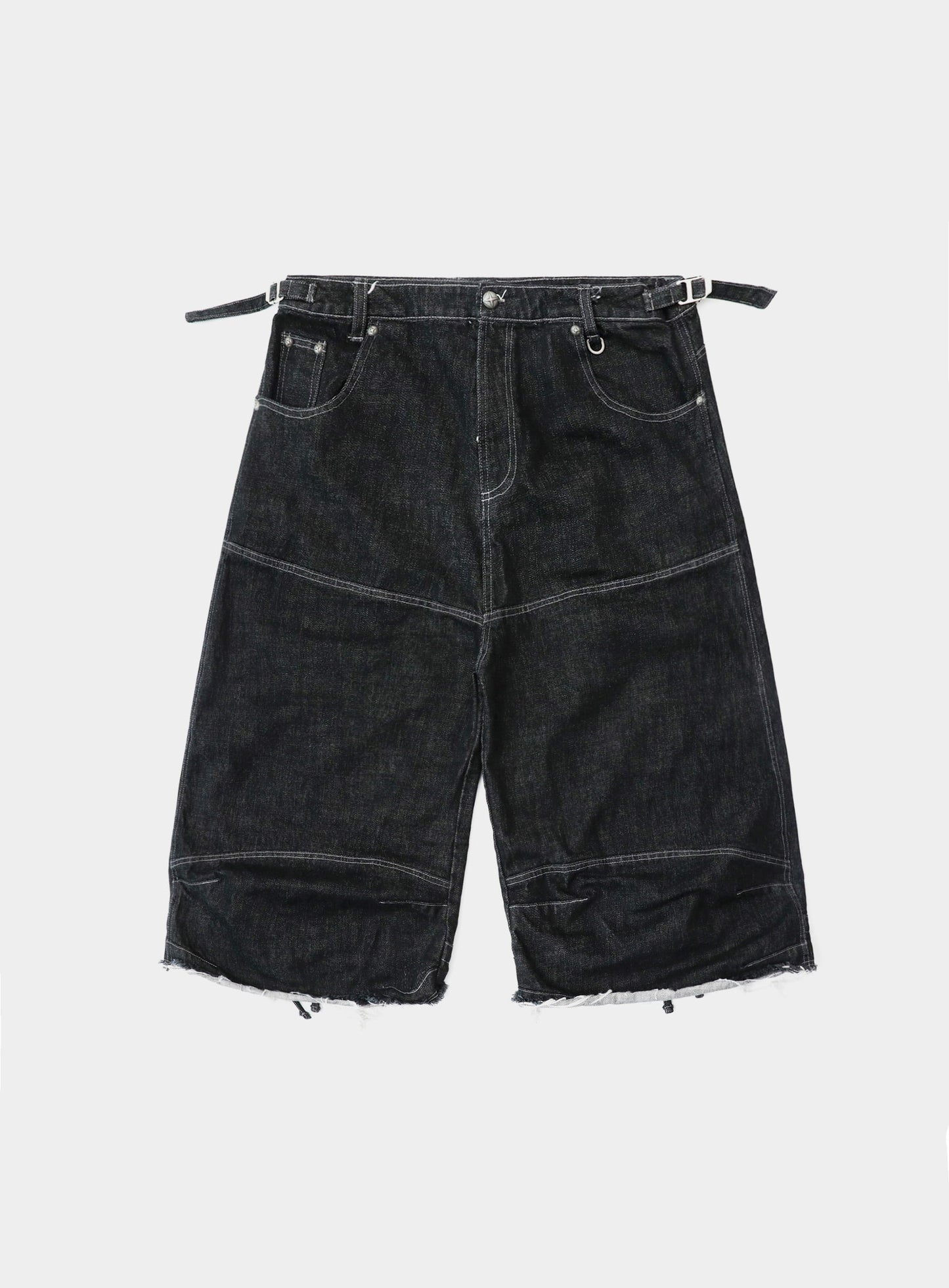 Cosmo Patch Convex Bermuda Pants - Black